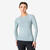 T-Shirt manches longues running Femme sans couture, KIPRUN Run 500 bleu