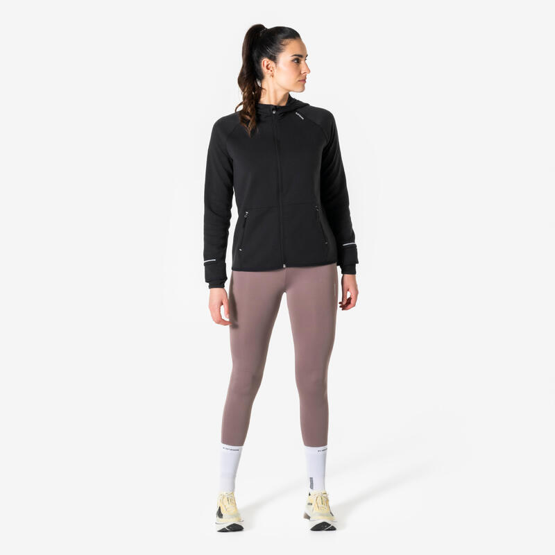 Kadın Koşu Yağmurluğu - Siyah/Füme - KIPRUN Run 500 Warm