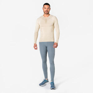 Camiseta de running manga larga slim Hombre - KIPRUN Run 500 Sin costuras beige