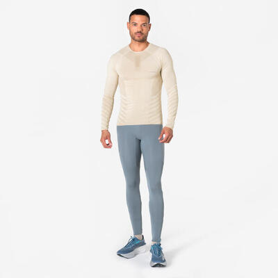 Maglia termica manica lunga running uomo RUN 500 SKINCARE grigia
