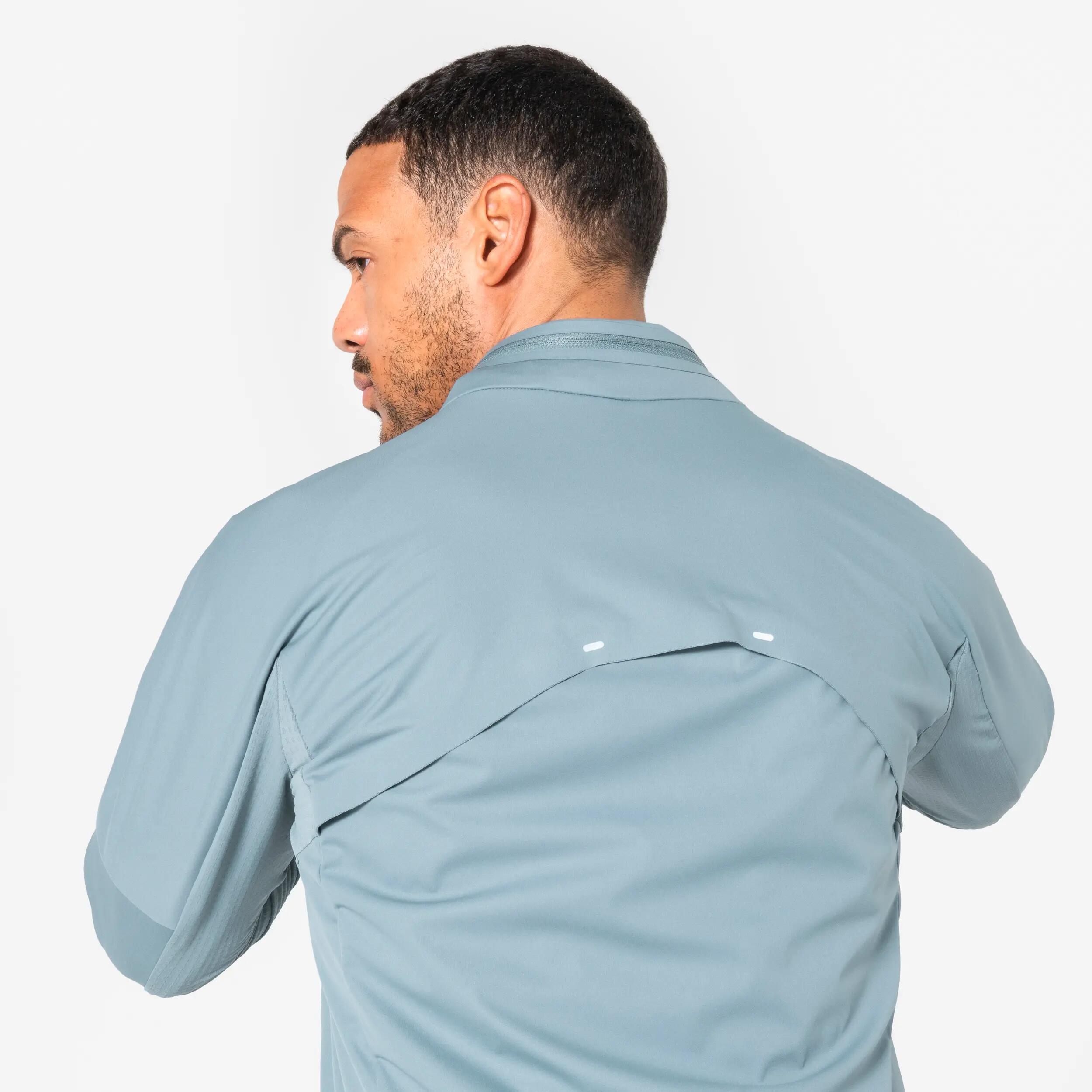 Veste de running chaud manches longues Homme KIPRUN, Run 900 Warm Regul Gris 9/12