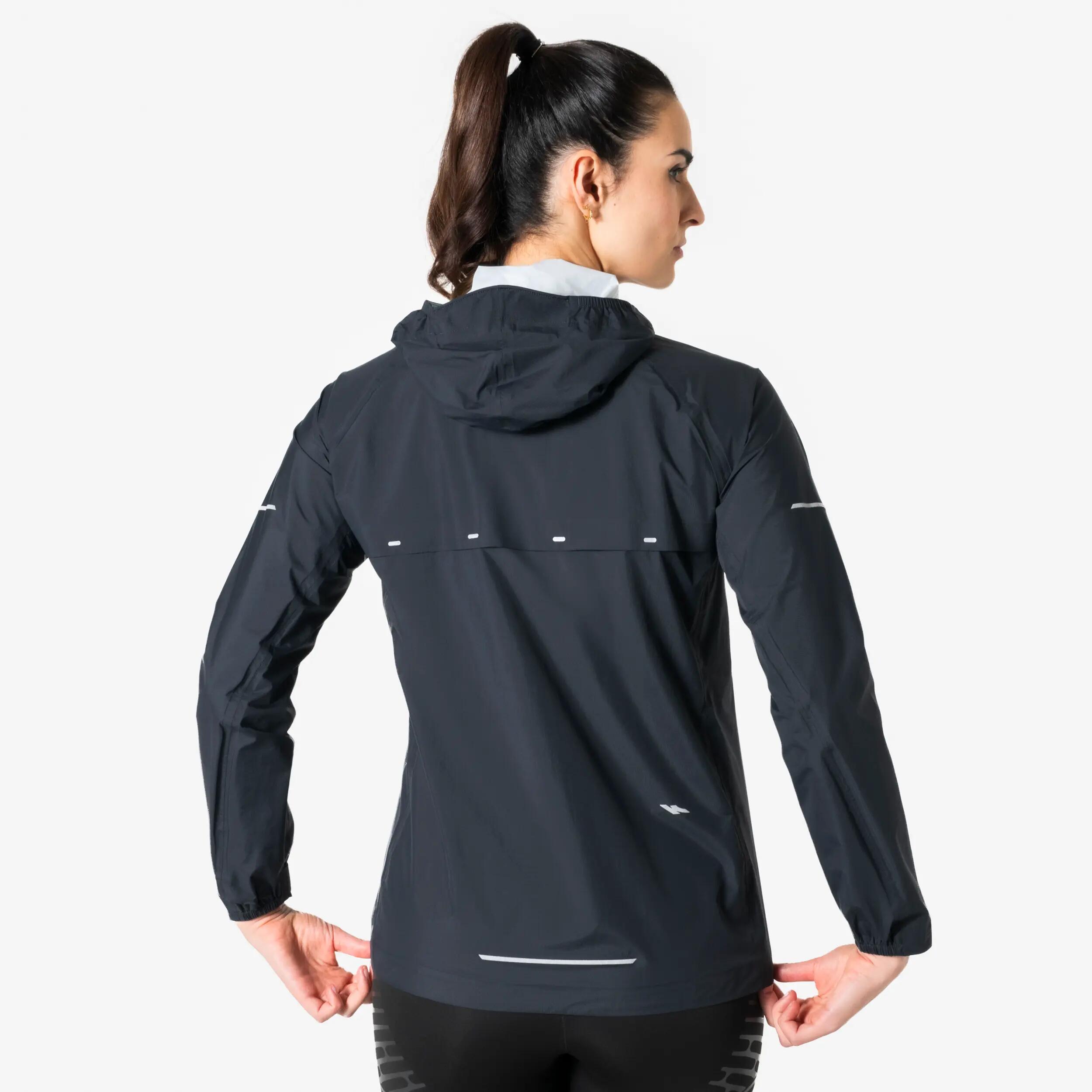 Giacca impermeabile running donna RUN RAIN 900 grigio scuro 3/14