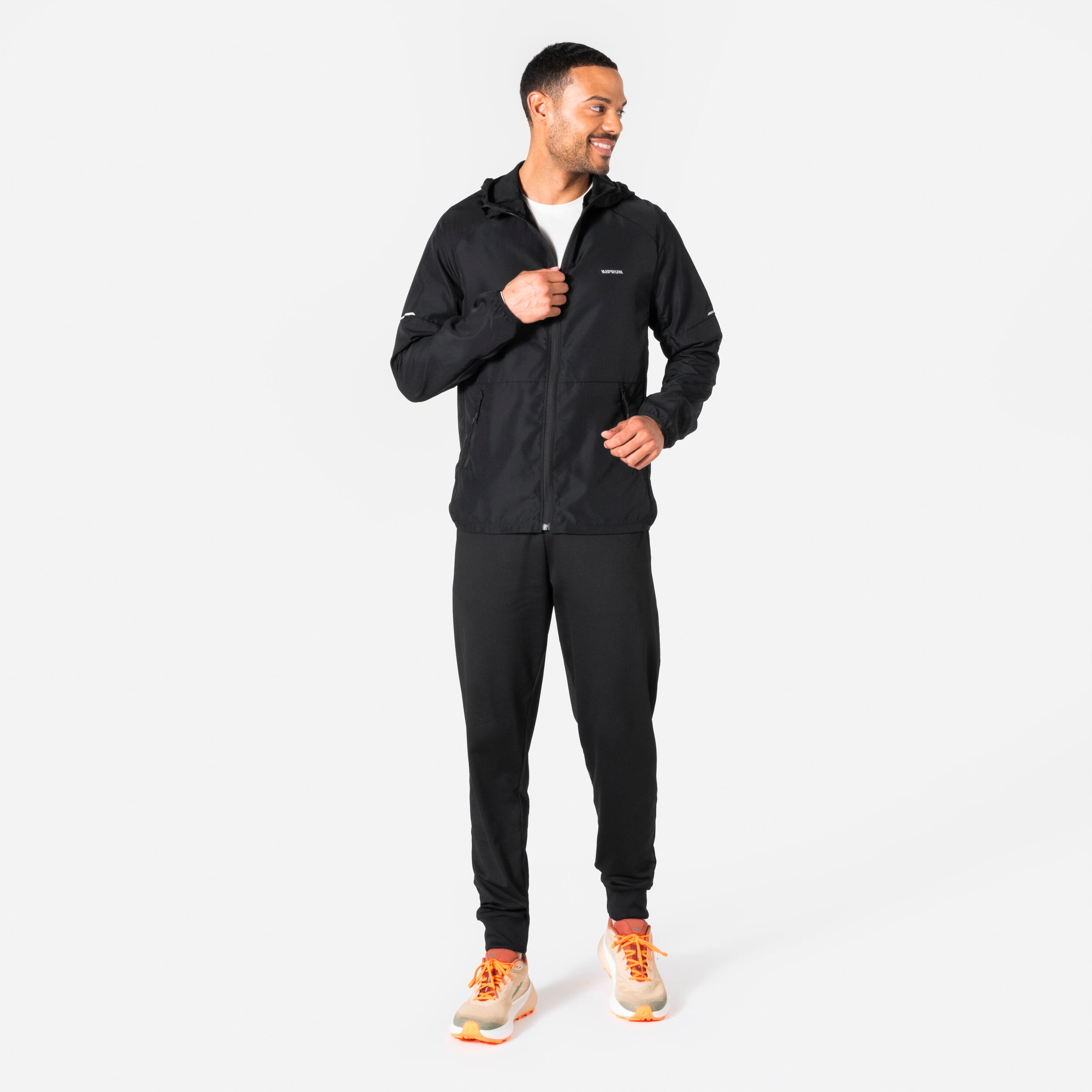 KIPRUN Men's Running Windbreaker Hooded Black - Image 3