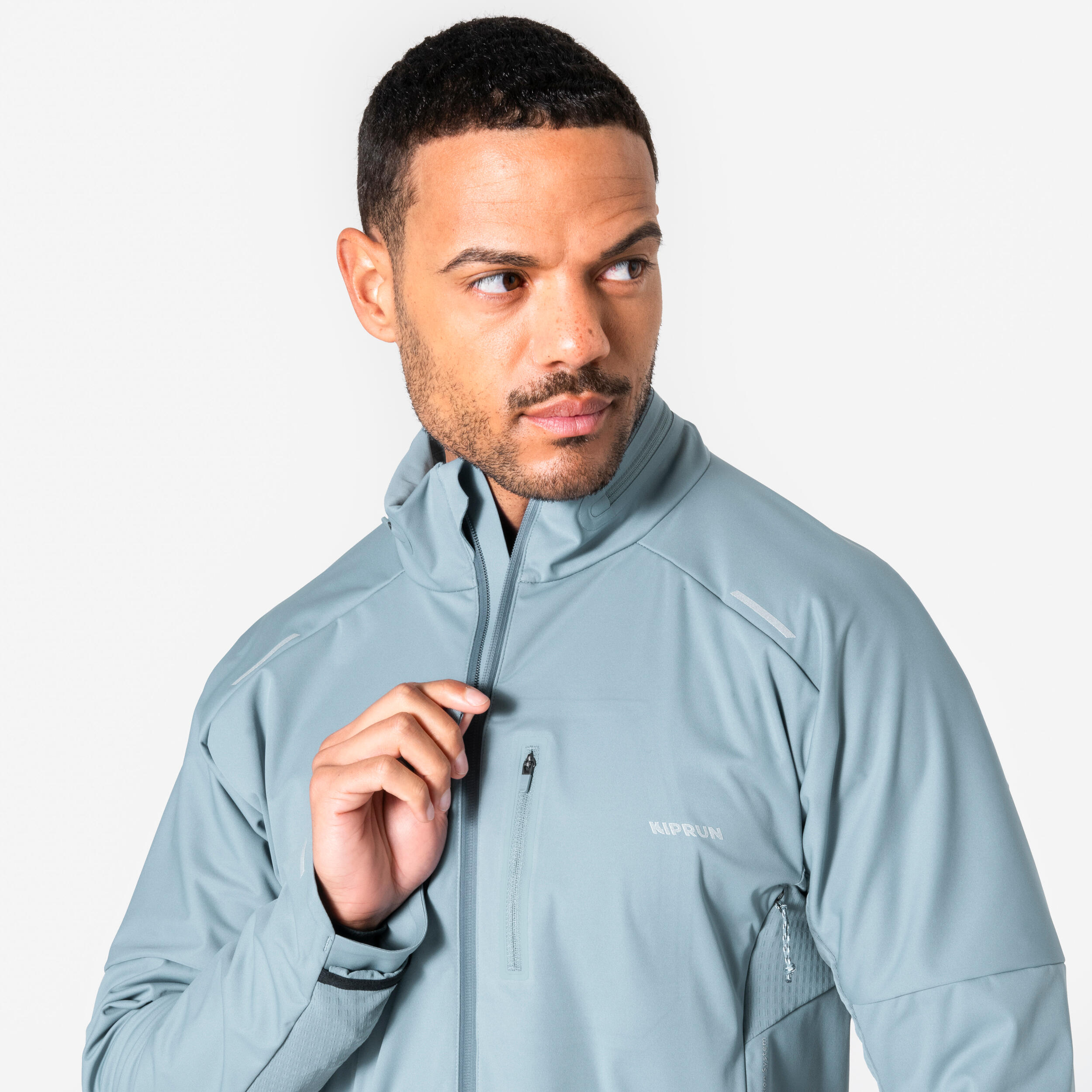KIPRUN Run 900 Warm Regul Men's Long-Sleeved Running Jacket - Grey