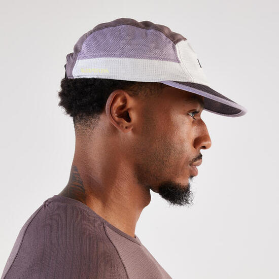 Casquette de running homme et femme, Kiprun bleu blanc violet