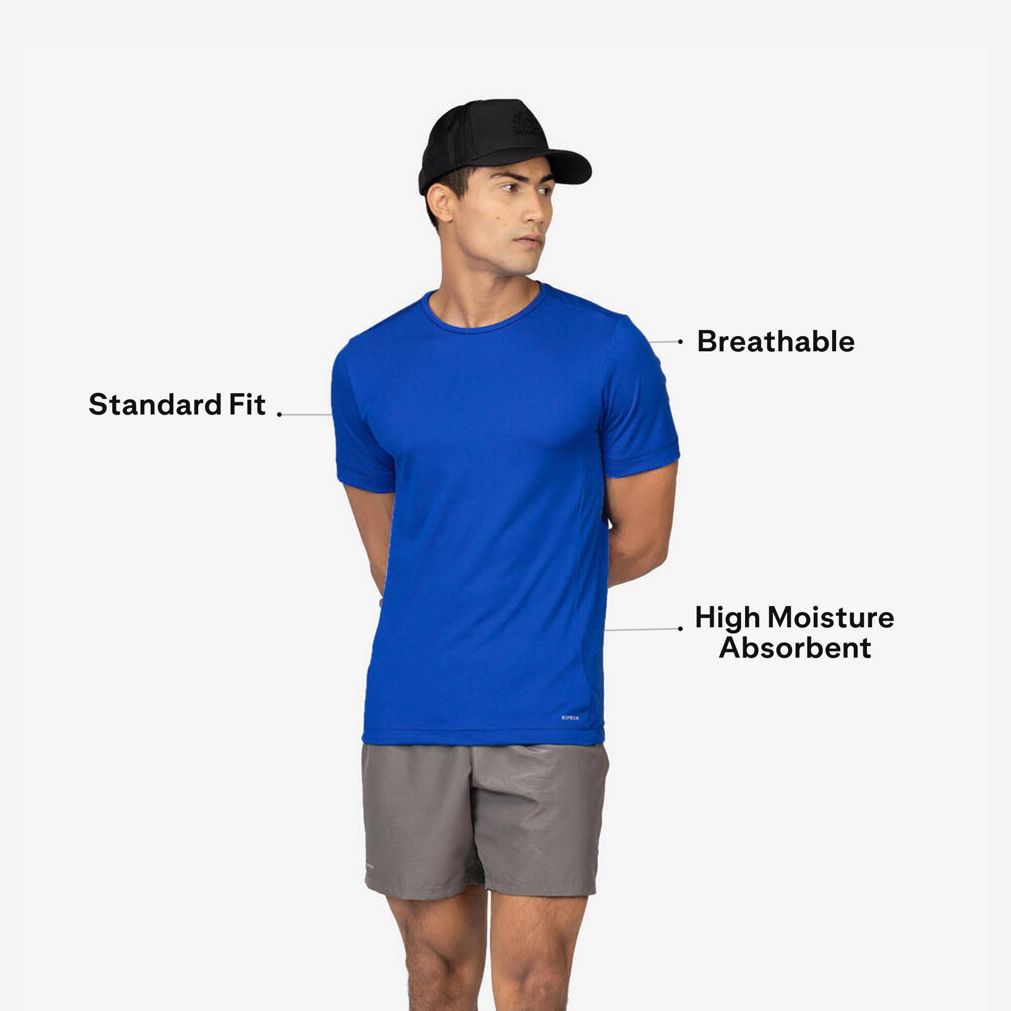 Men Running T-Shirt Breathable, Quick Dry, Kiprun 100 - Blue -  2