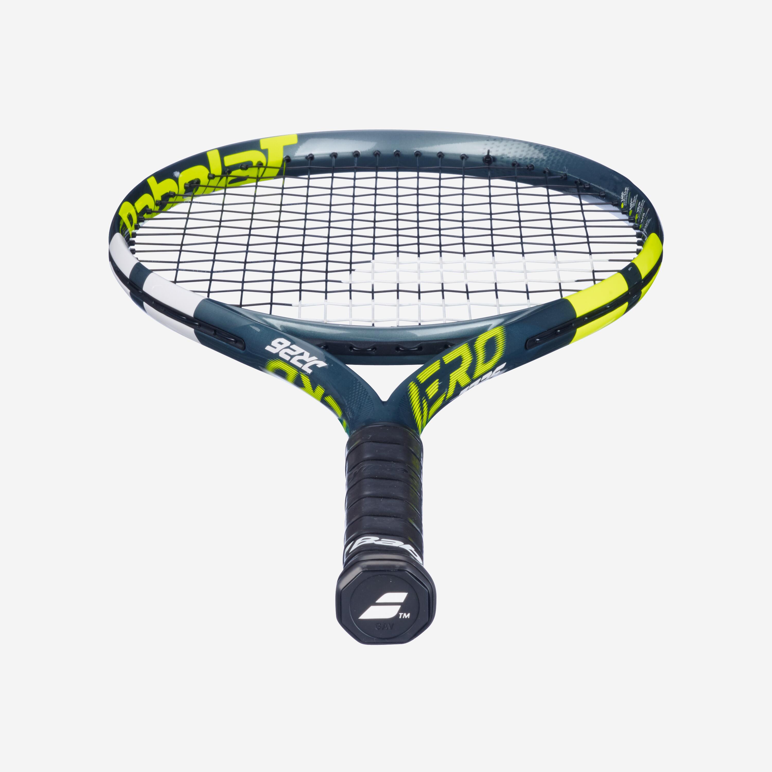 Raquette de tennis enfant 26 pouces, Babolat aero jr 26 gris jaune. 4/5