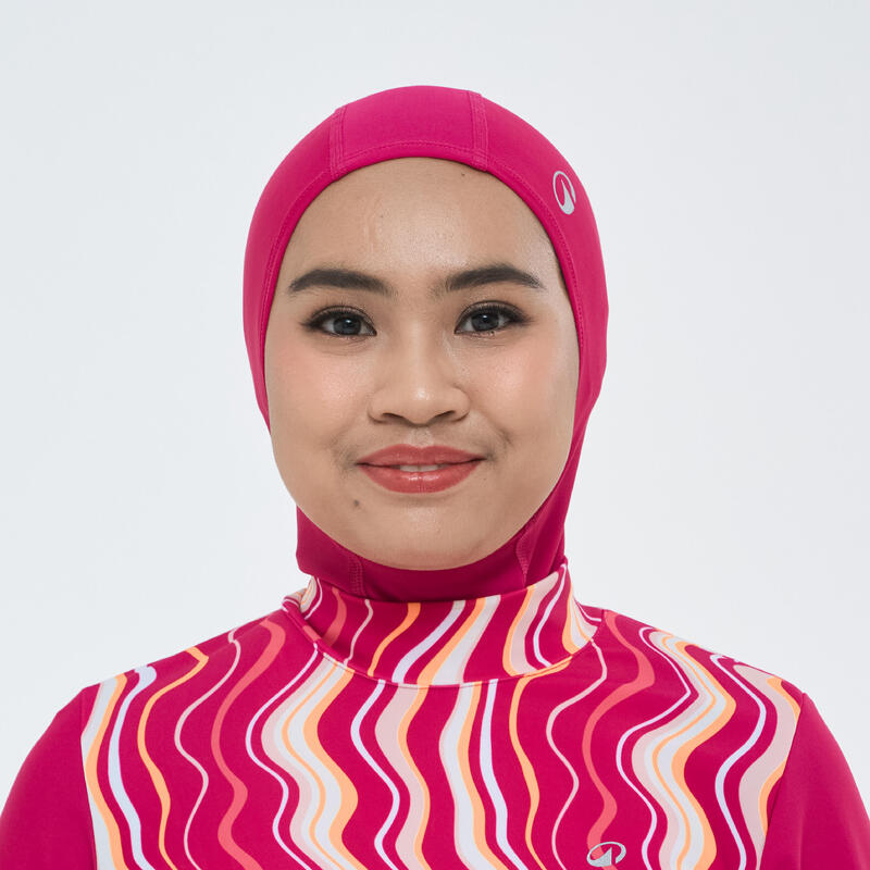 Kadın Kapalı Sırt Başlıklı Burkini Mayo - Pembe - 100