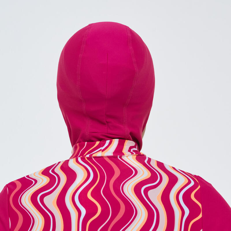 Kadın Kapalı Sırt Başlıklı Burkini Mayo - Pembe - 100