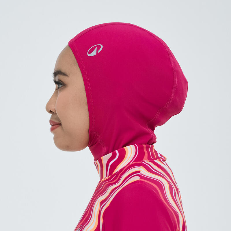 Kadın Kapalı Sırt Başlıklı Burkini Mayo - Pembe - 100