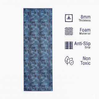 8 mm Grippy and Comfortable Gentle Yoga Mat - Dark Blue