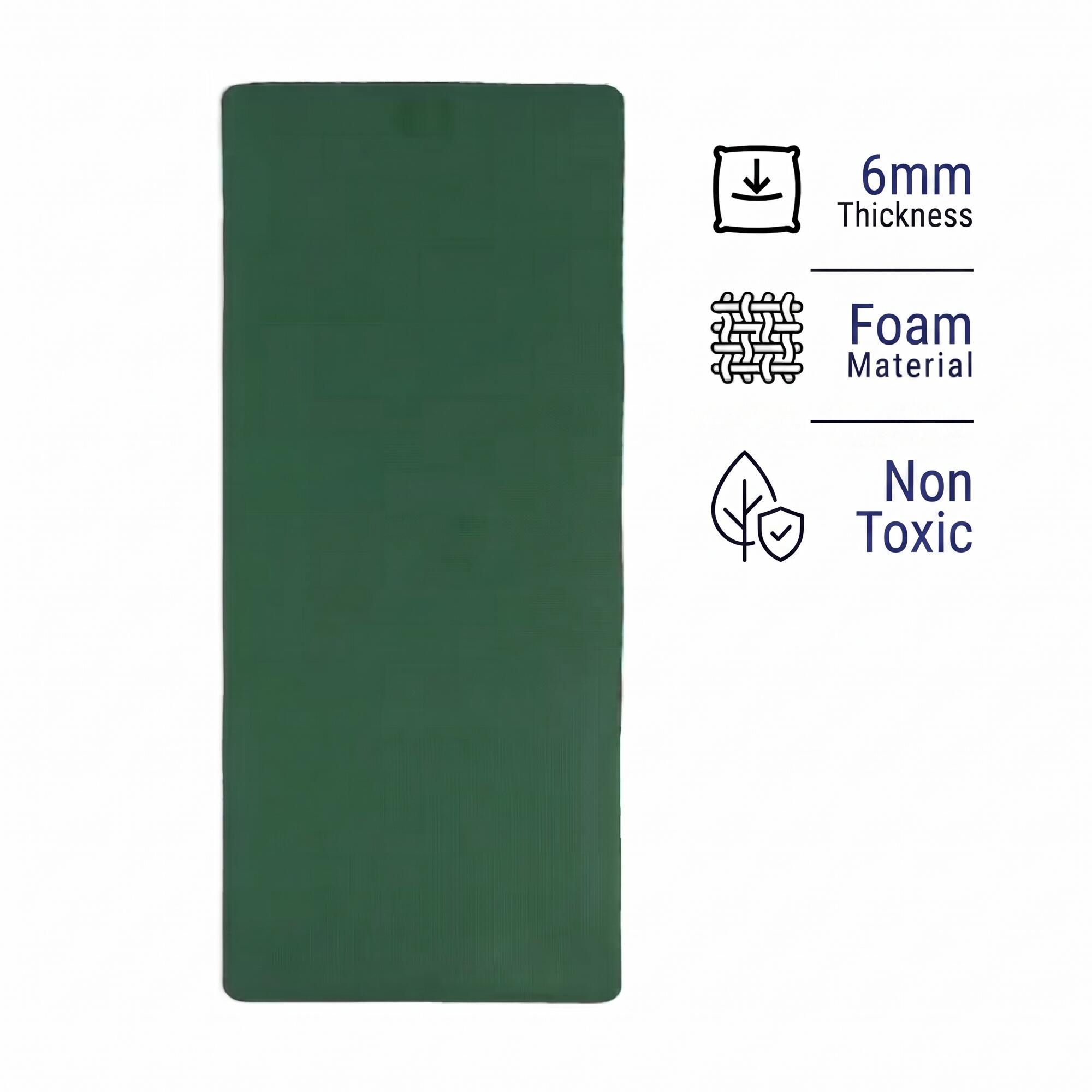 Kimjaly 6mm Yoga Mat with Carry Strap, Green at ₹999 (41% off)