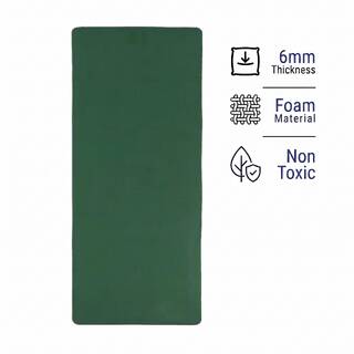 Yoga Mat 6mm Thick, 183 x 61 cm, Better Grip with Carry Strap – Green