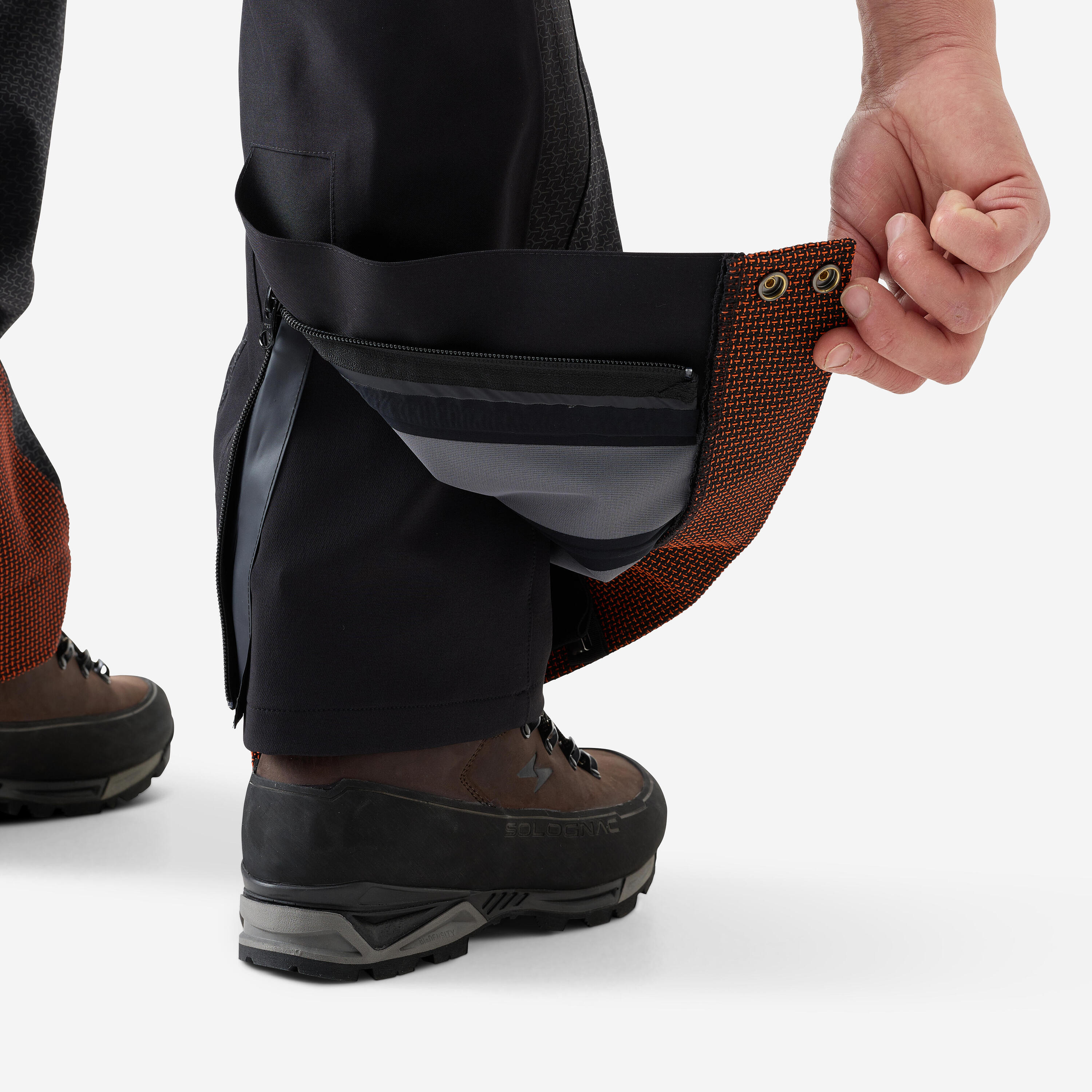 Pantalon chasse imperméable résistant modulable Supertrack 1200 homme noir 5/19