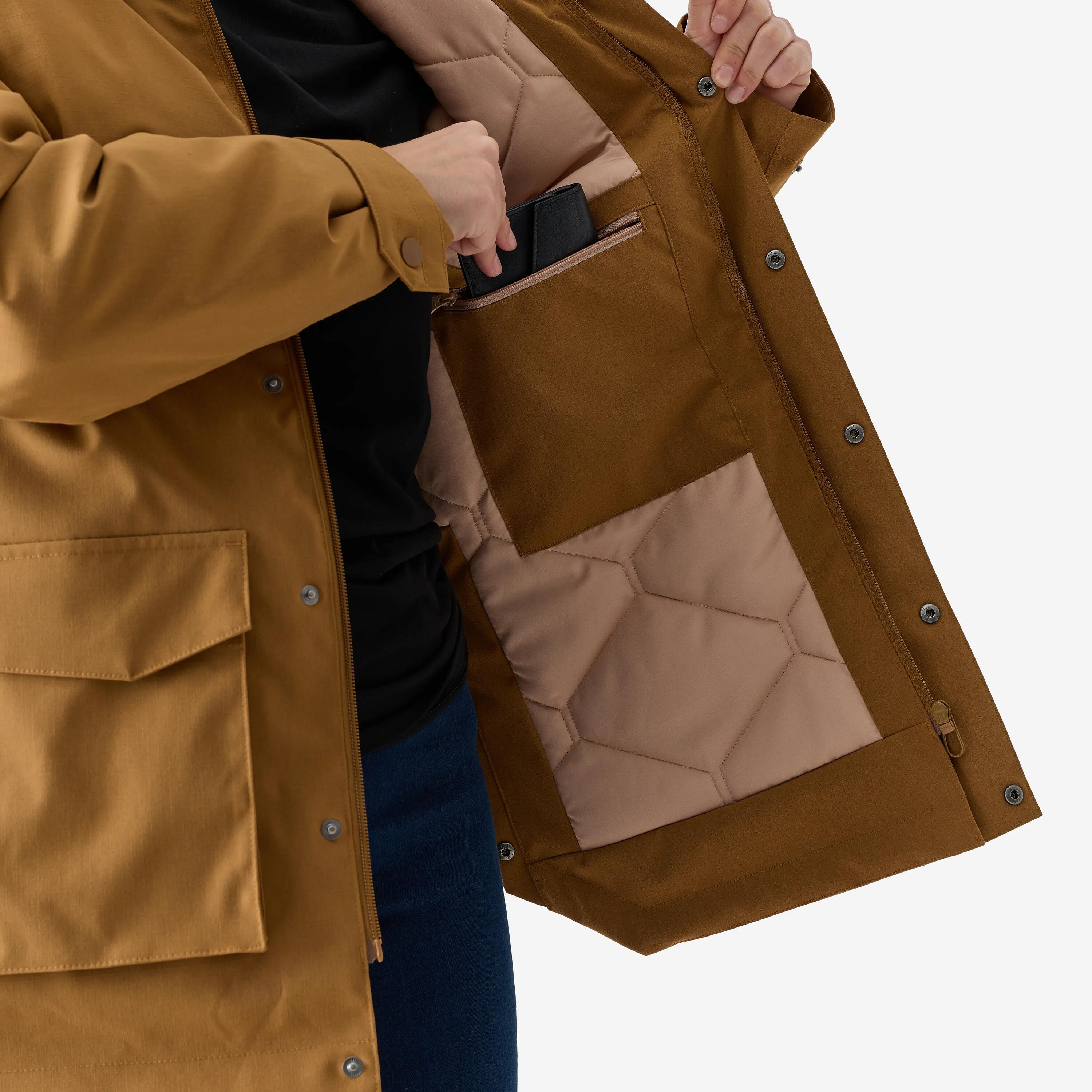 Veste chaude imperméable 500 femme marron clair 6/10