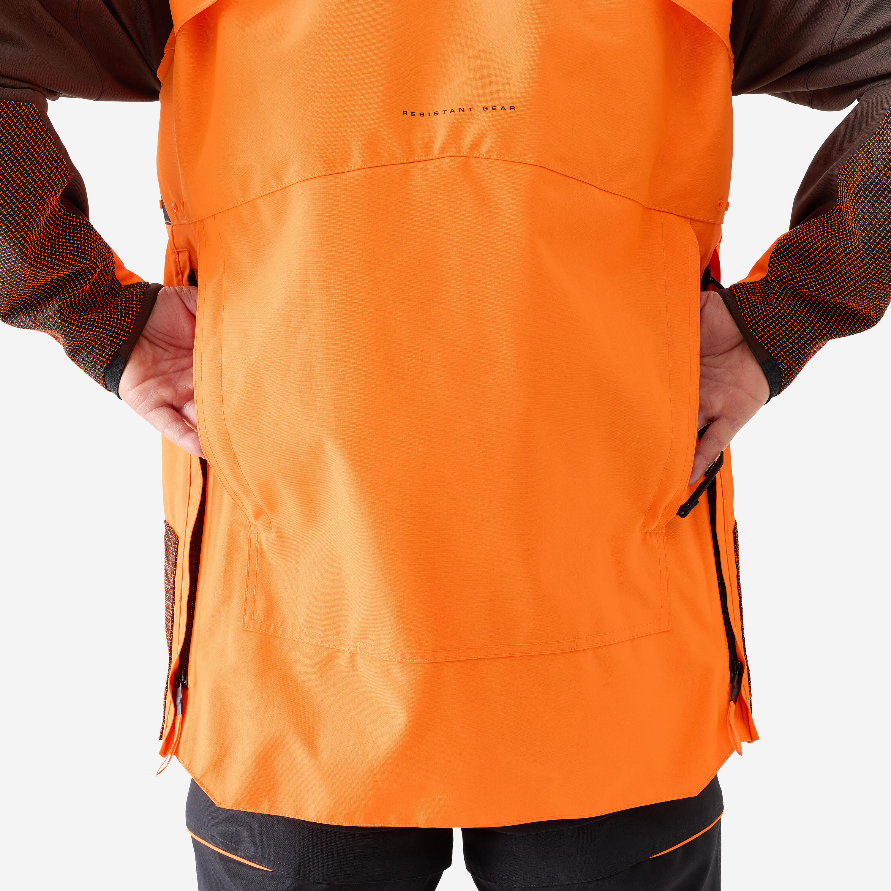 Veste chasse ultra-résistante imperméable modulable Supertrack 1200 homme fluo 10/26