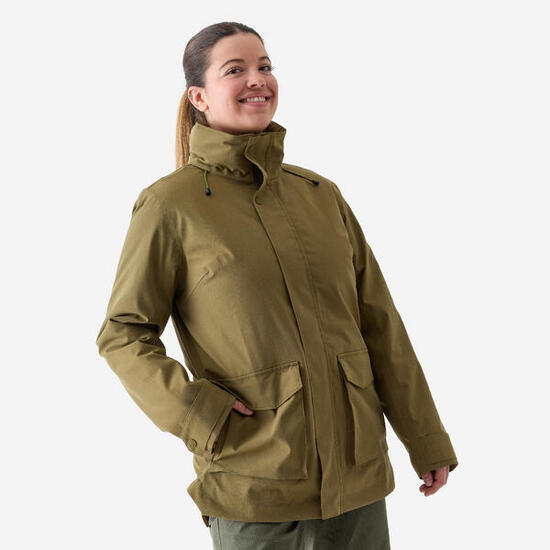 Veste chaude imperméable 500 femme vert olive