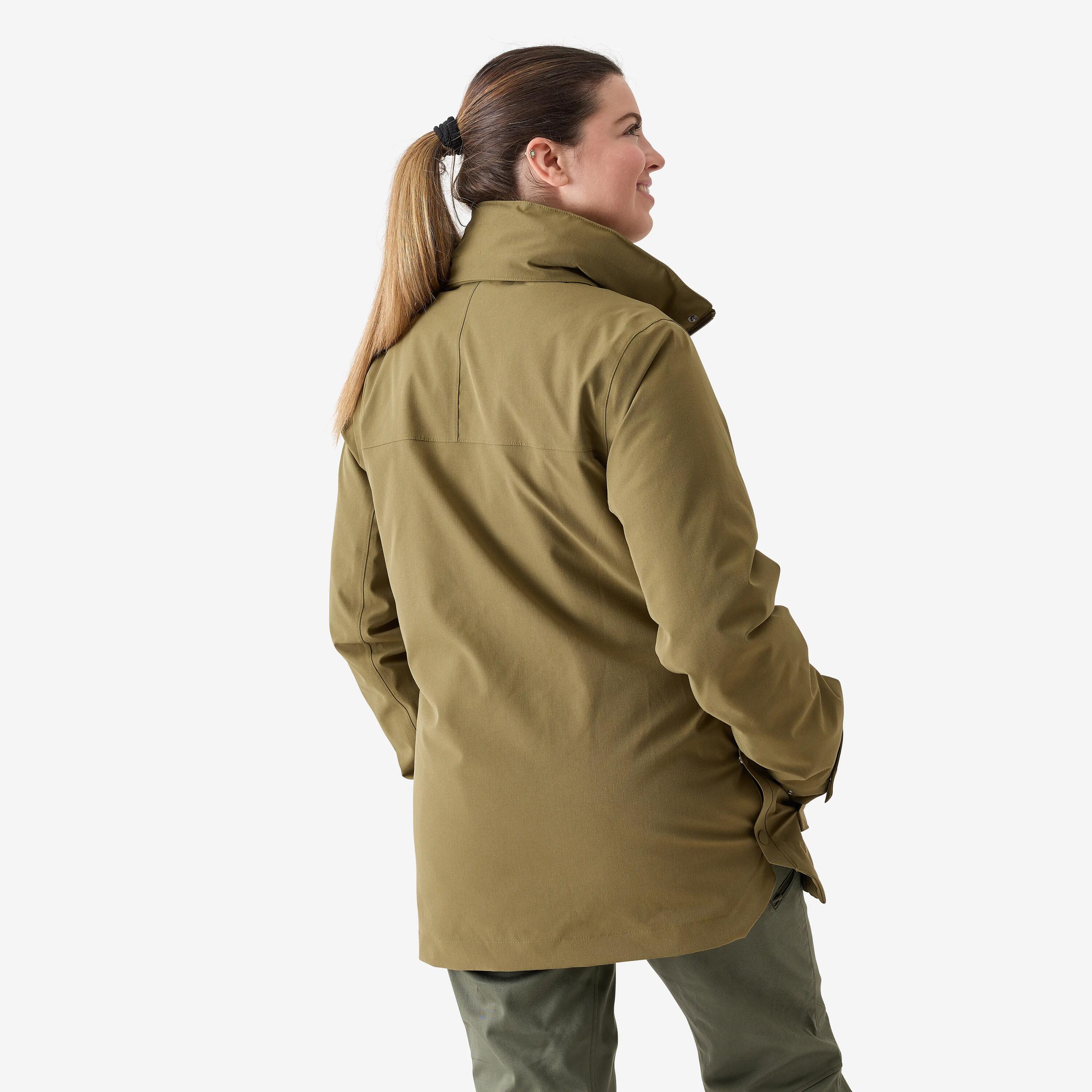 Warme, wasserdichte Jacke 500 für Damen, olivgrün 2/10