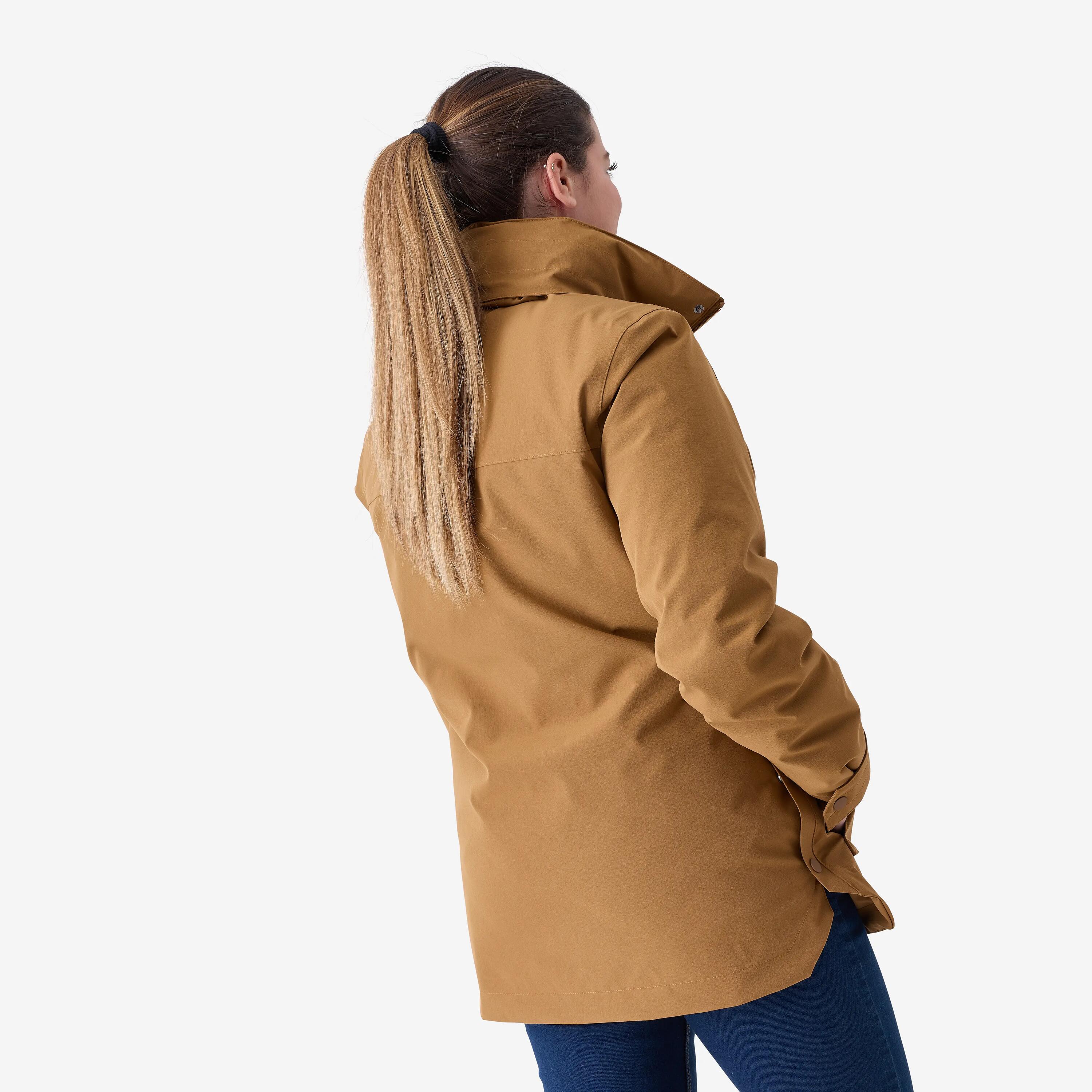 Veste chaude imperméable 500 femme marron clair 9/10