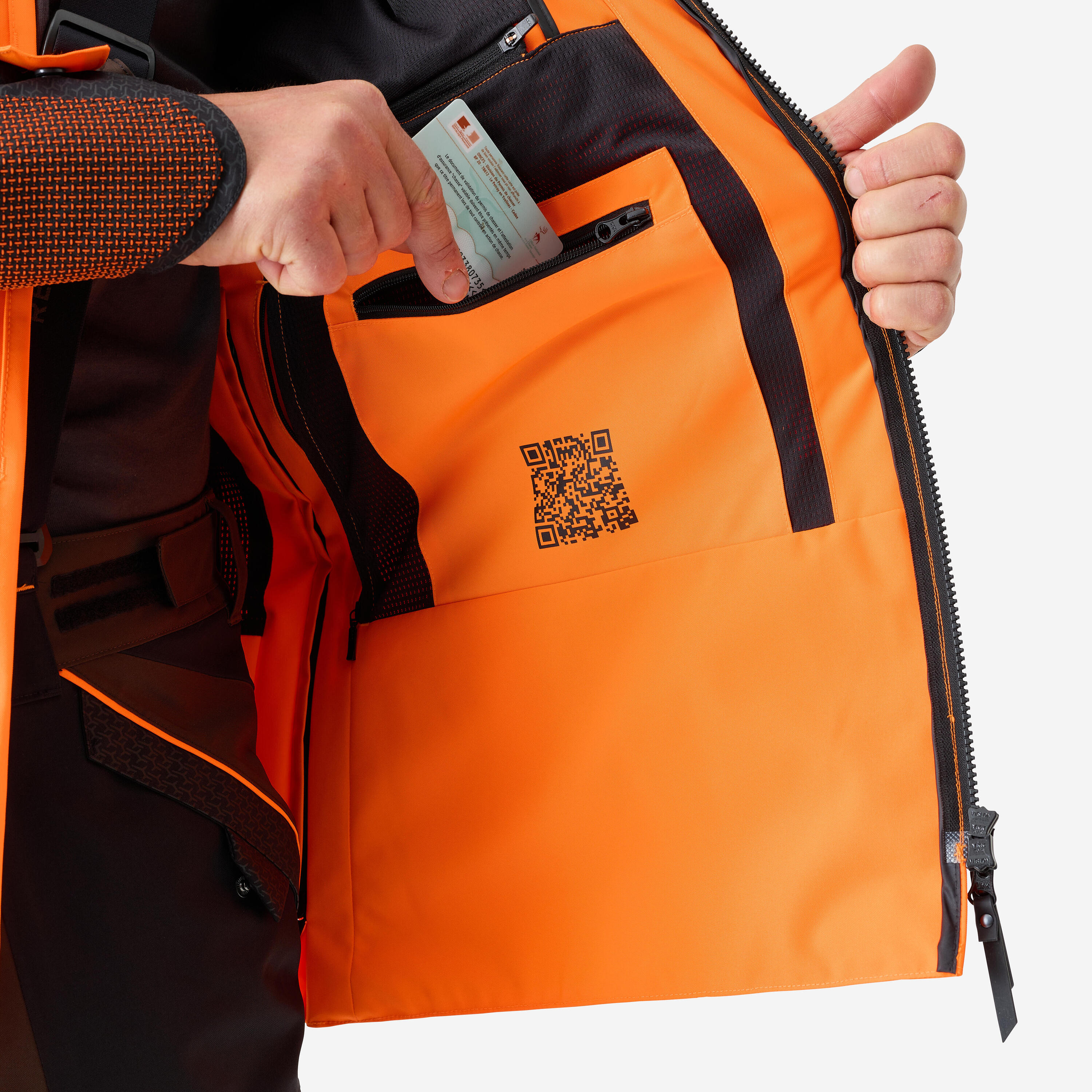 Veste chasse ultra-résistante imperméable modulable Supertrack 1200 homme fluo 13/26