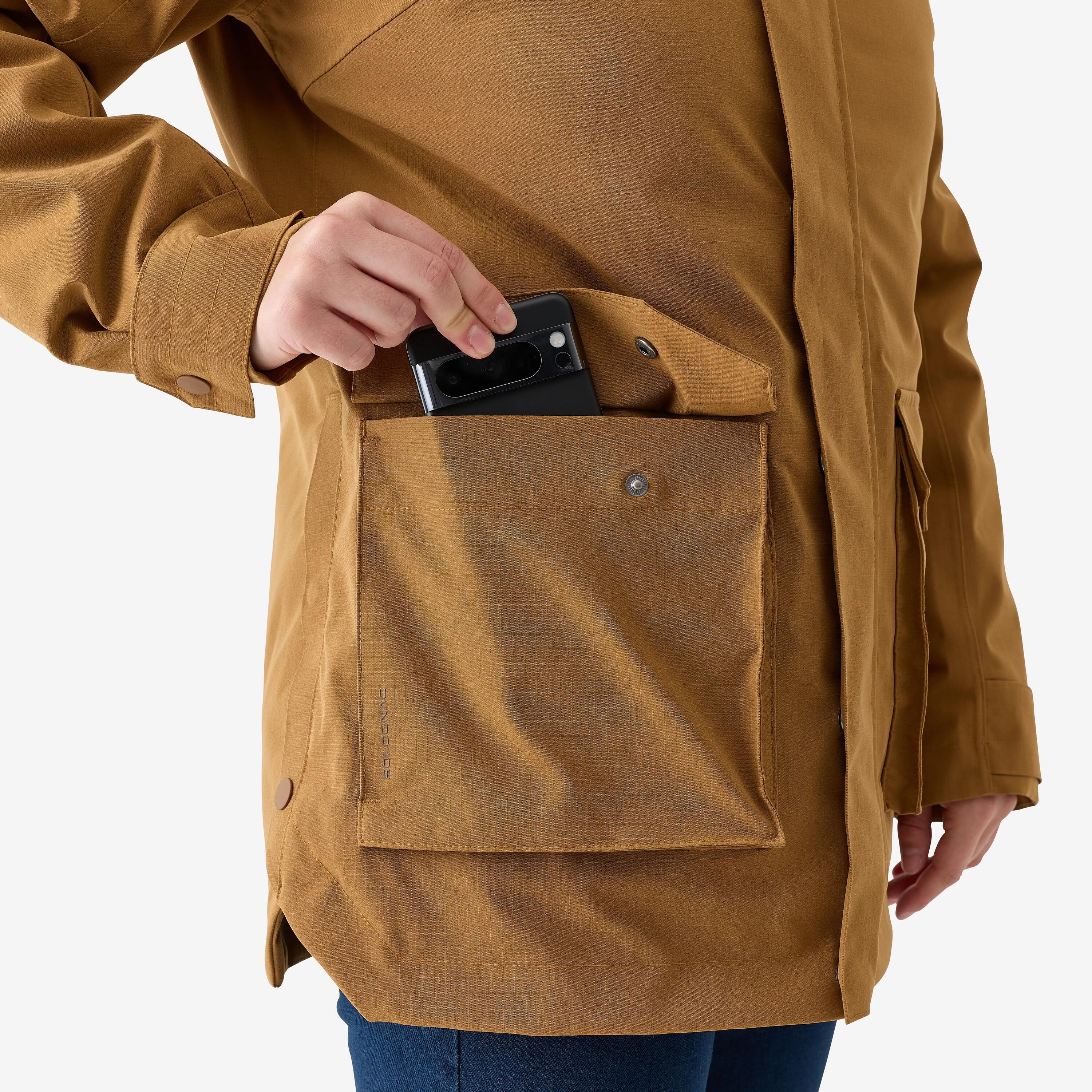 Veste chaude imperméable 500 femme marron clair 5/10