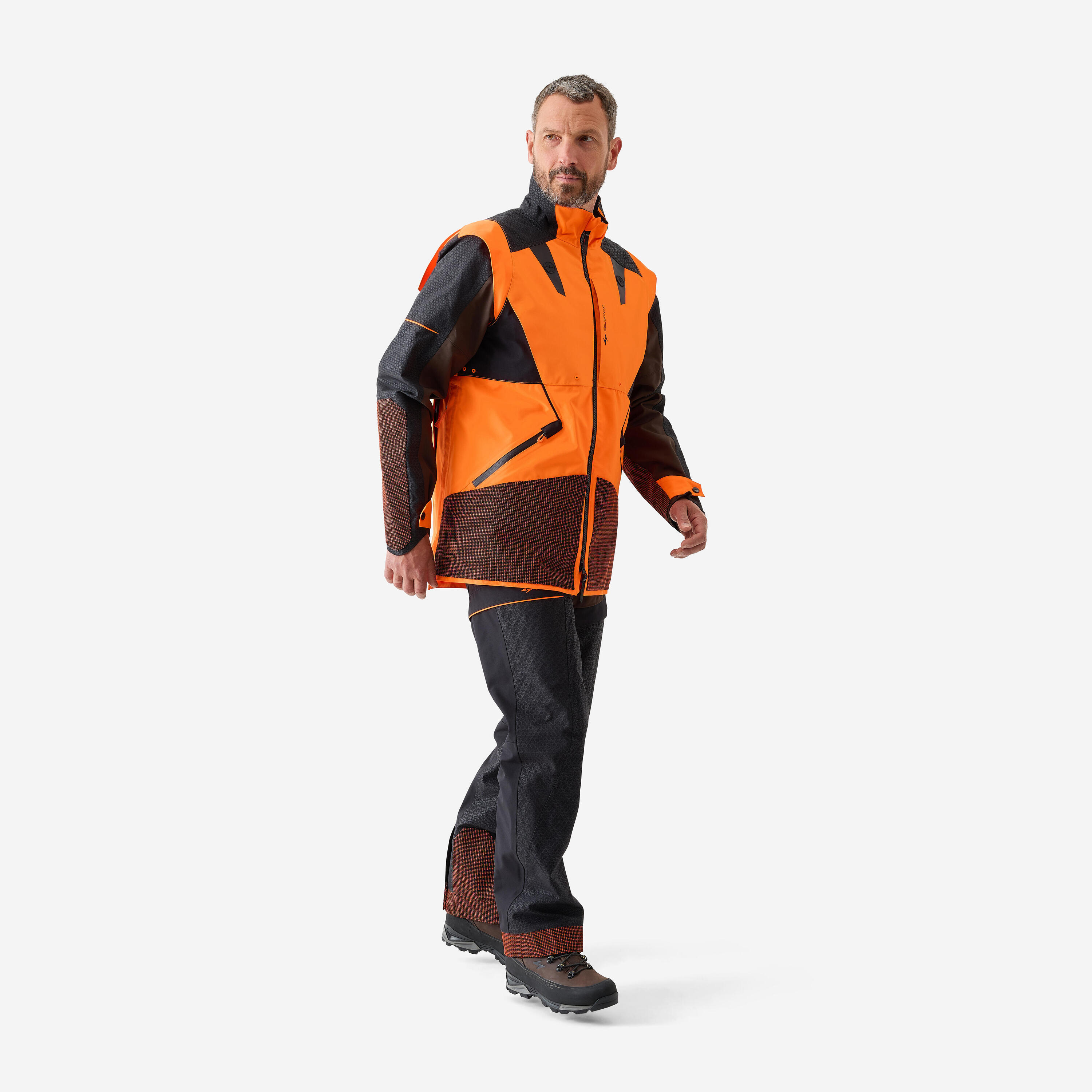 Veste chasse ultra-résistante imperméable modulable Supertrack 1200 homme fluo 17/26