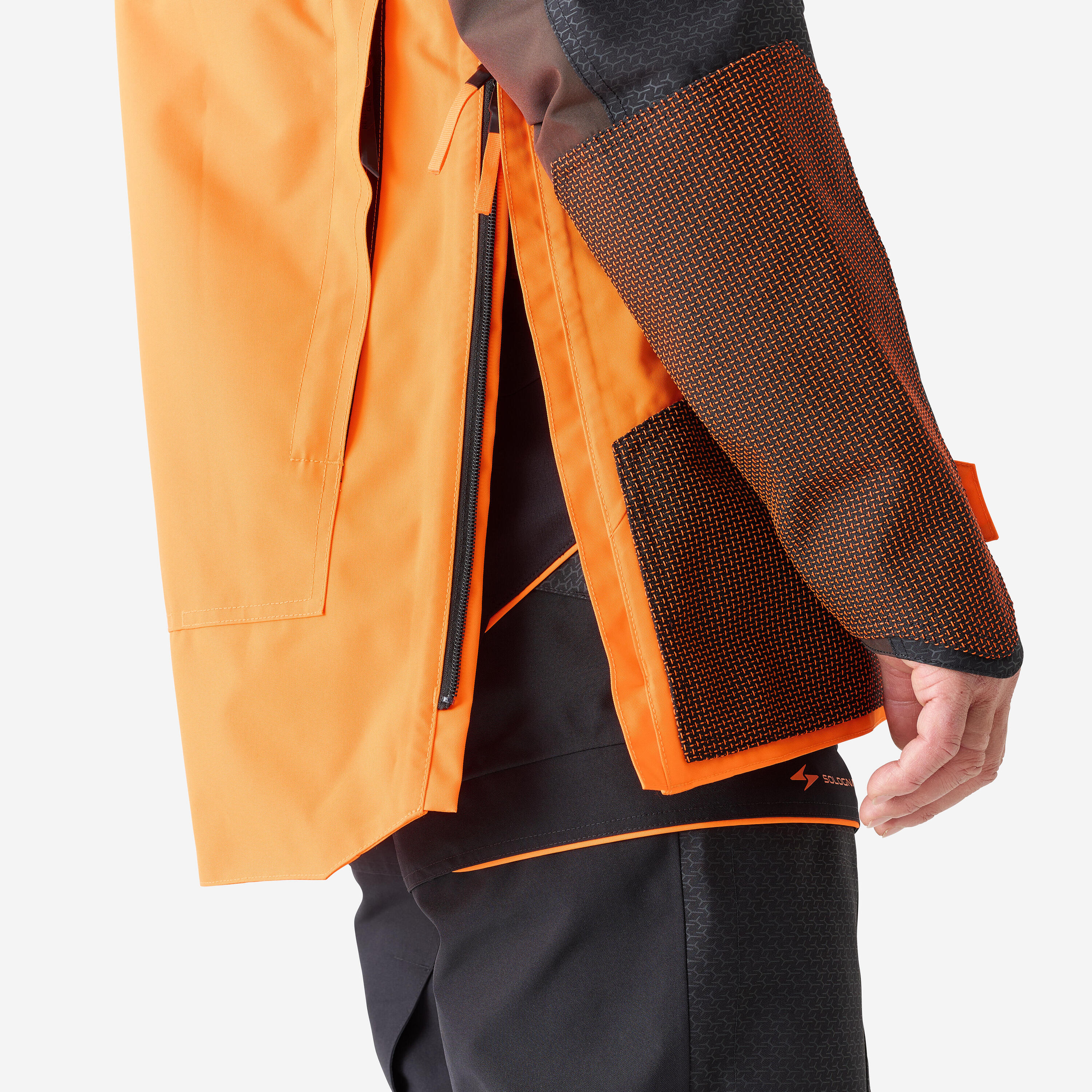 Veste chasse ultra-résistante imperméable modulable Supertrack 1200 homme fluo 11/26