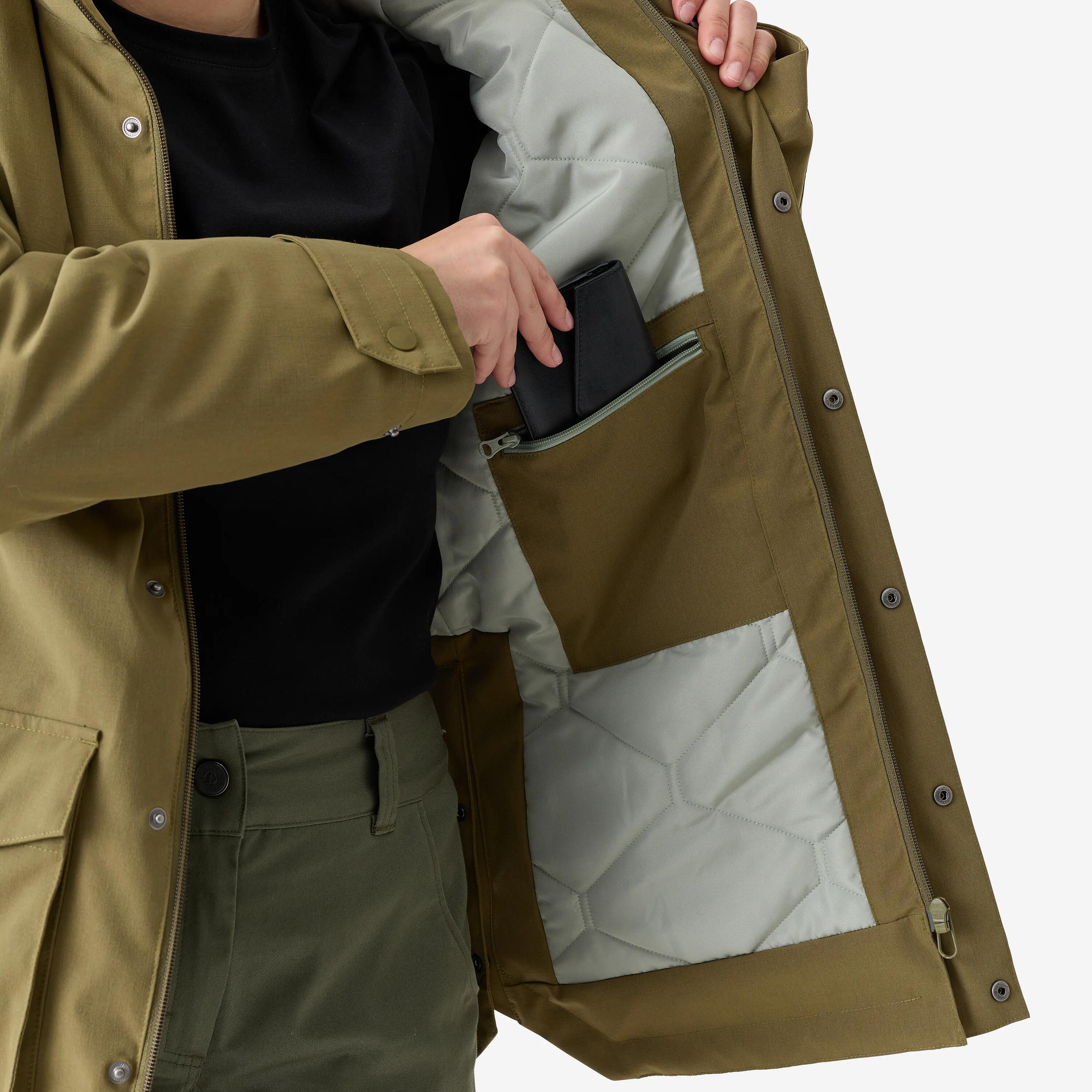 Warme, wasserdichte Jacke 500 für Damen, olivgrün 3/10