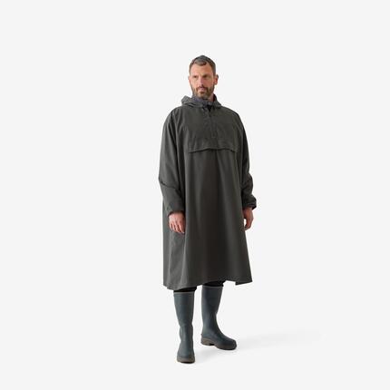 Poncho de chasse imperméable silencieux vert