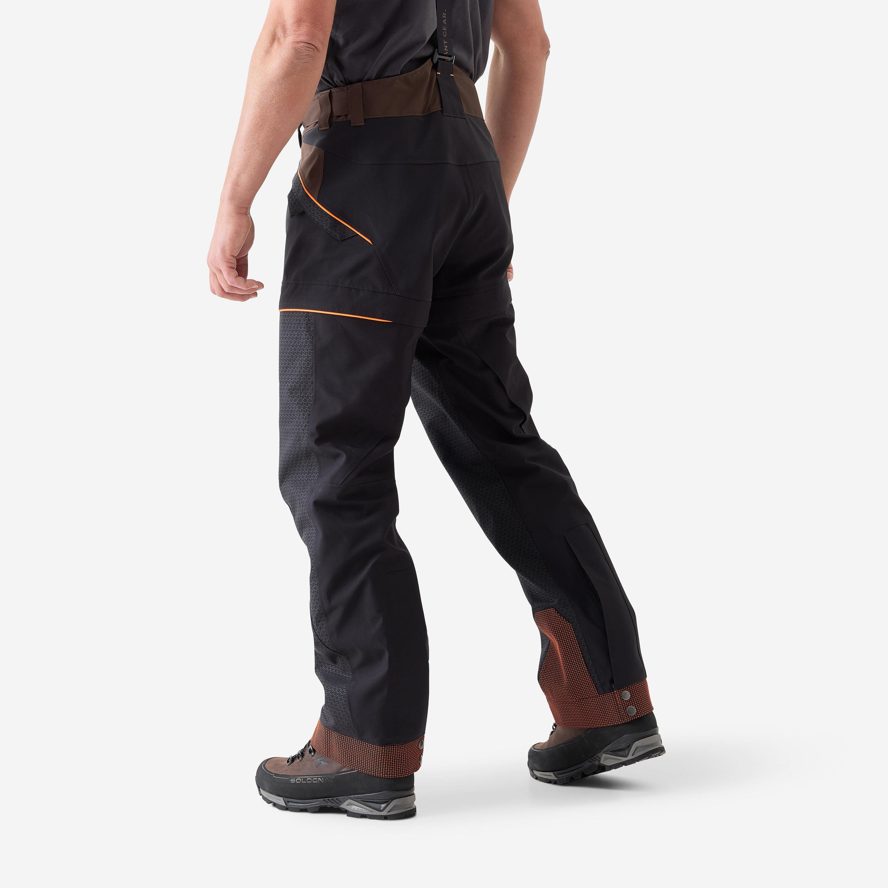 Pantalon chasse imperméable résistant modulable Supertrack 1200 homme noir 2/19