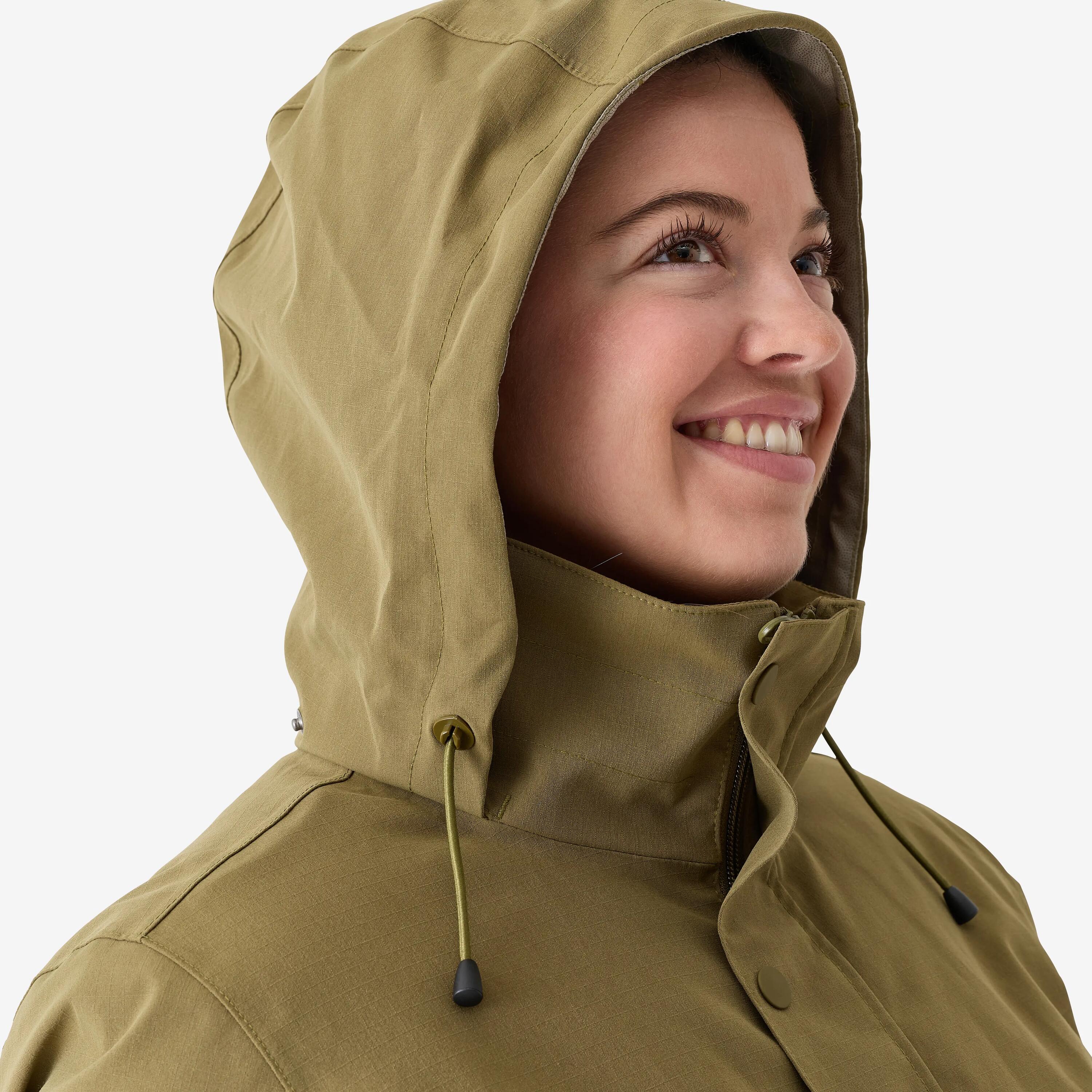 Warme, wasserdichte Jacke 500 für Damen, olivgrün 9/10