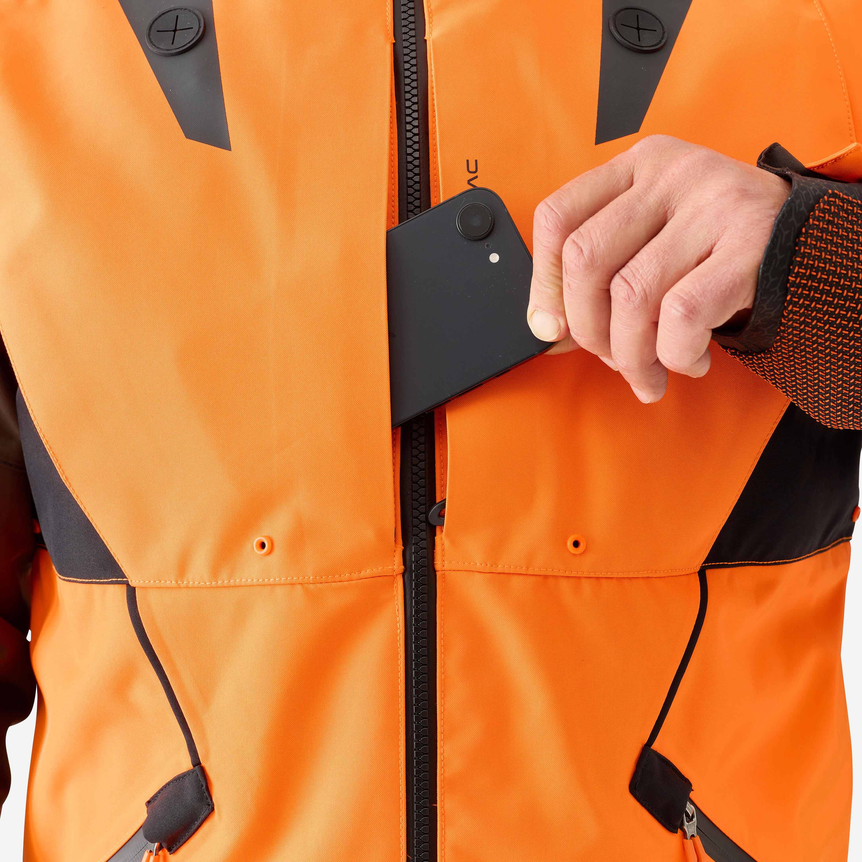 Veste chasse ultra-résistante imperméable modulable Supertrack 1200 homme fluo 14/26