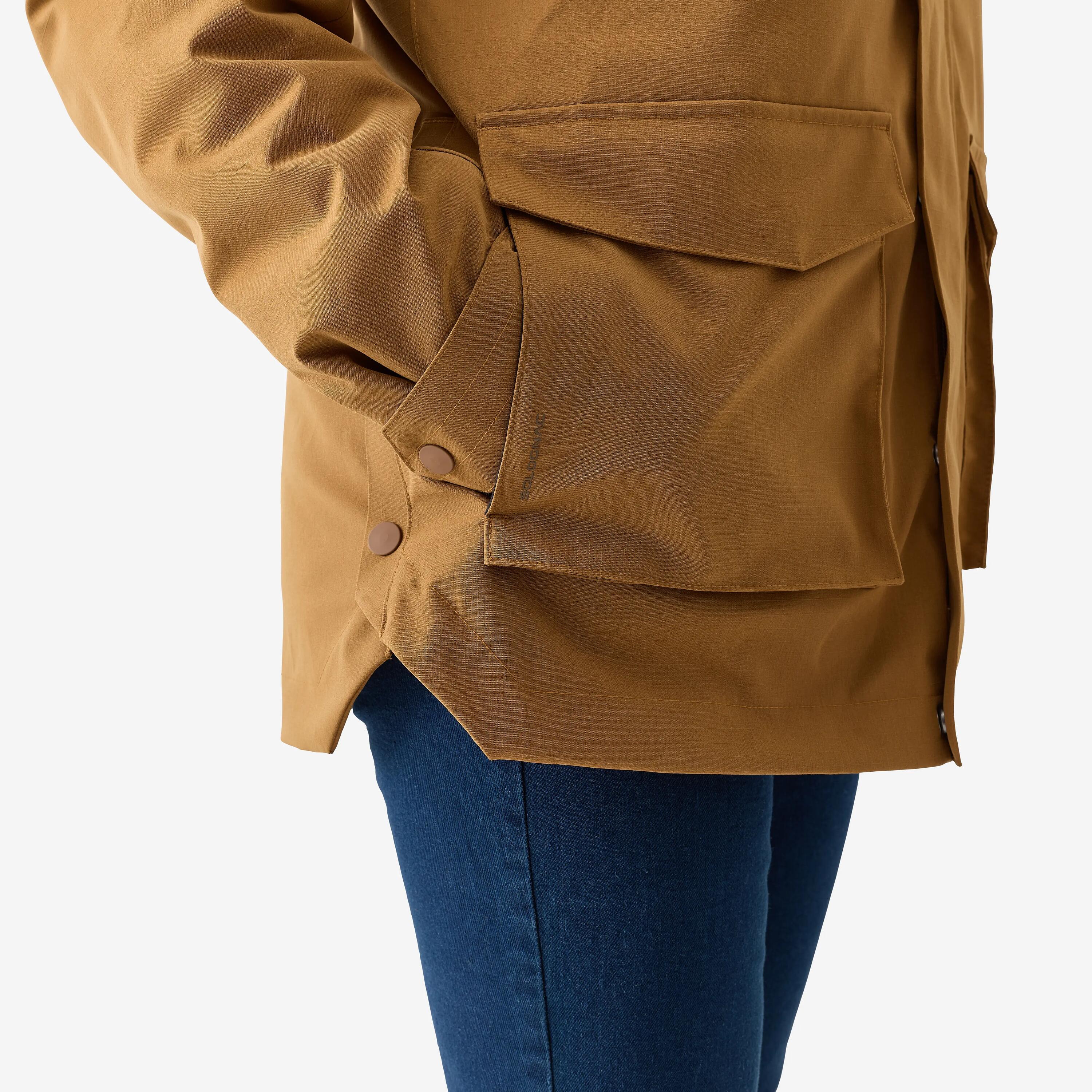 Veste chaude imperméable 500 femme marron clair 2/10