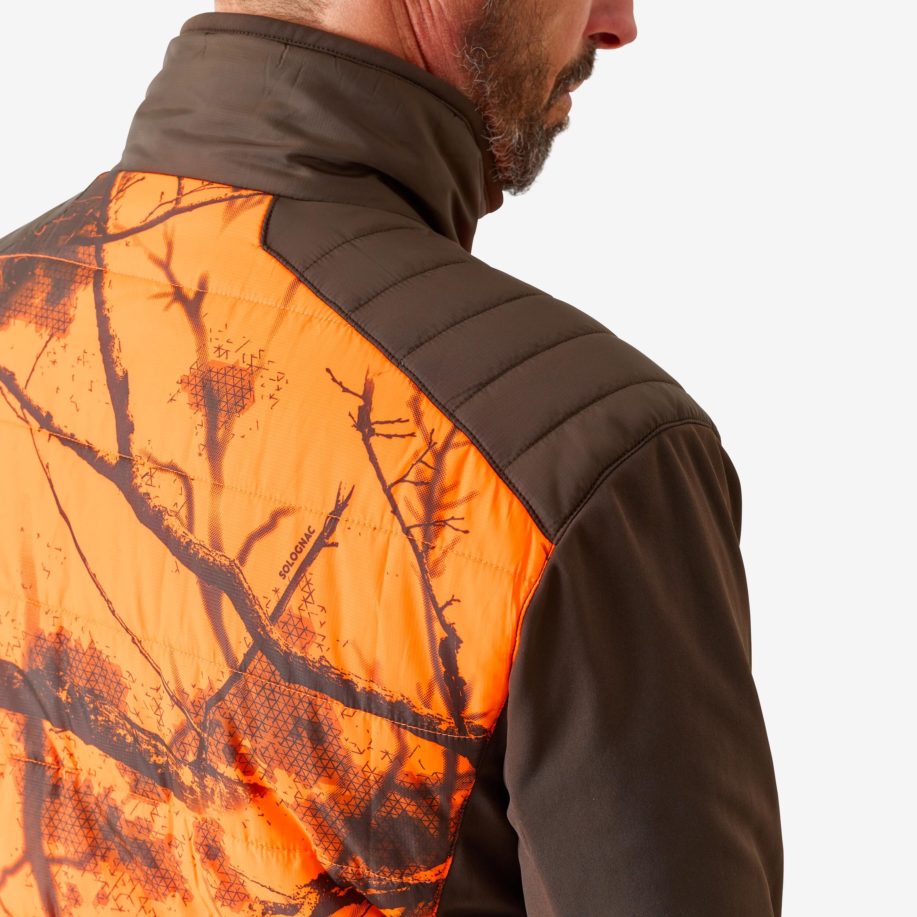 Kurtka hybrydowa Solognac 500 camo Treemetic fluo 3/7