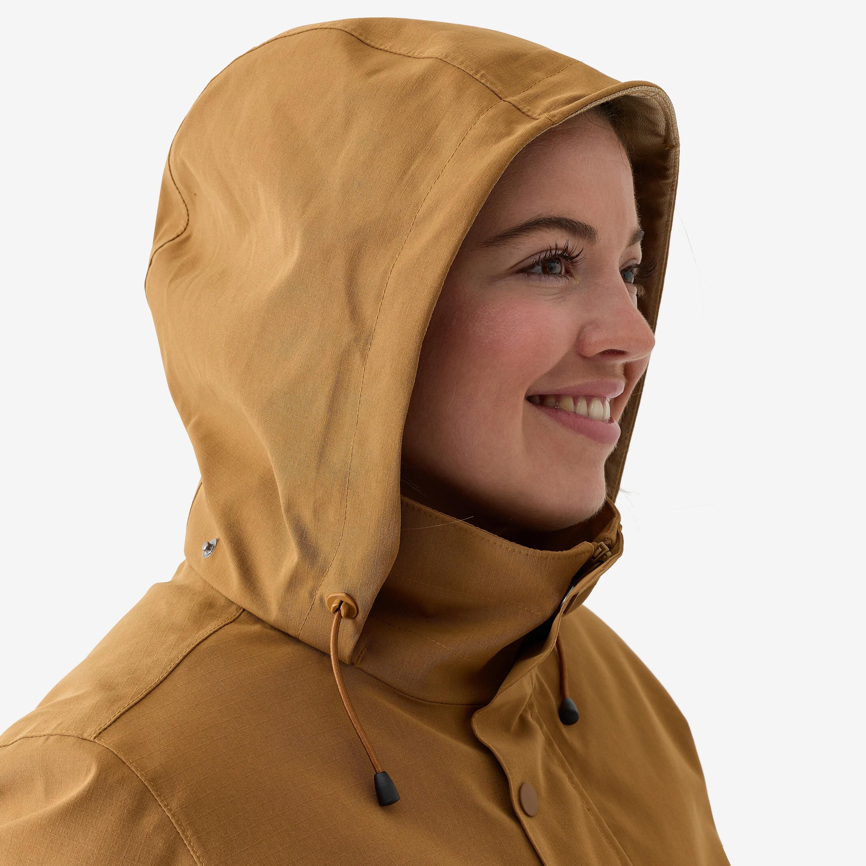 Veste chaude imperméable 500 femme marron clair 8/10