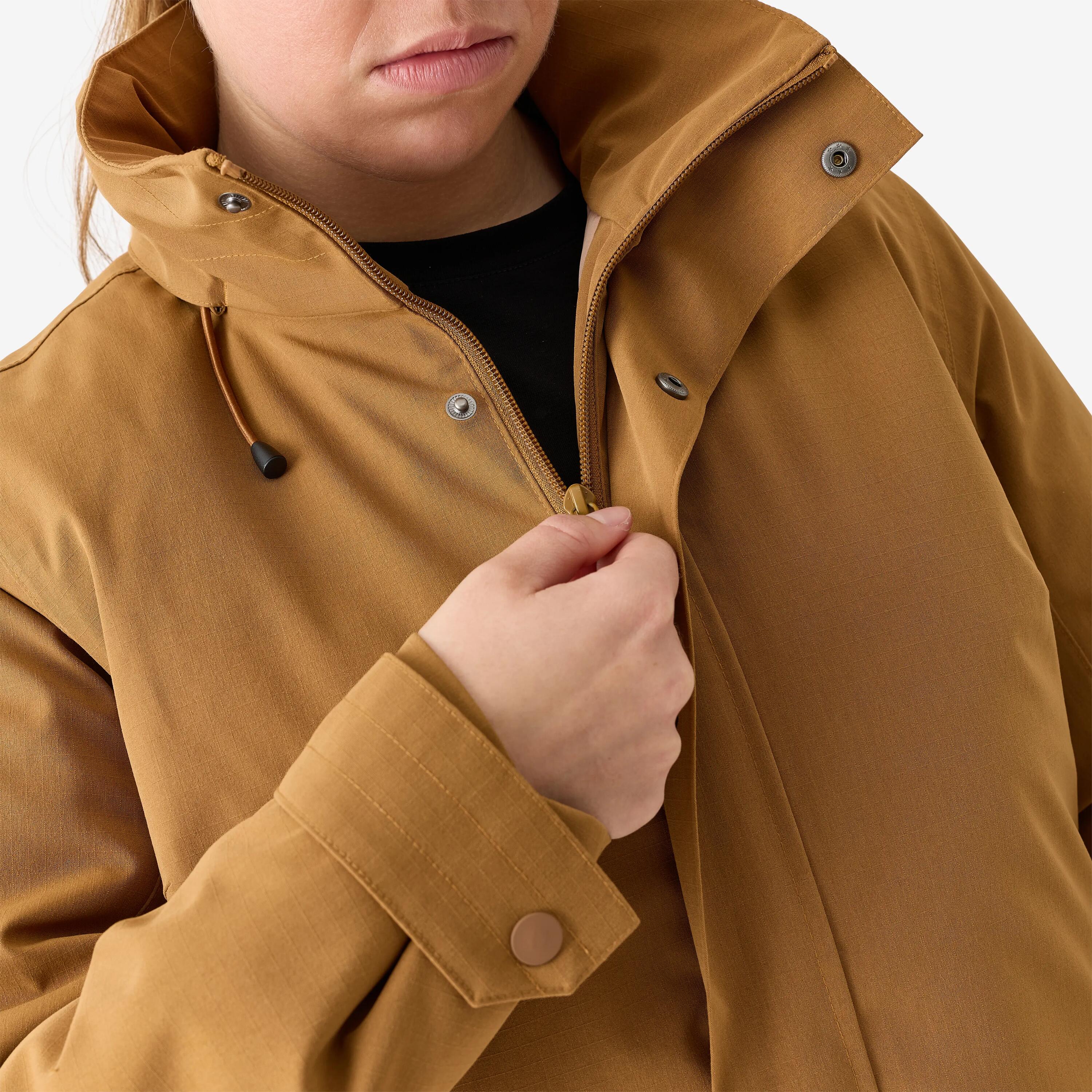 Veste chaude imperméable 500 femme marron clair 4/10