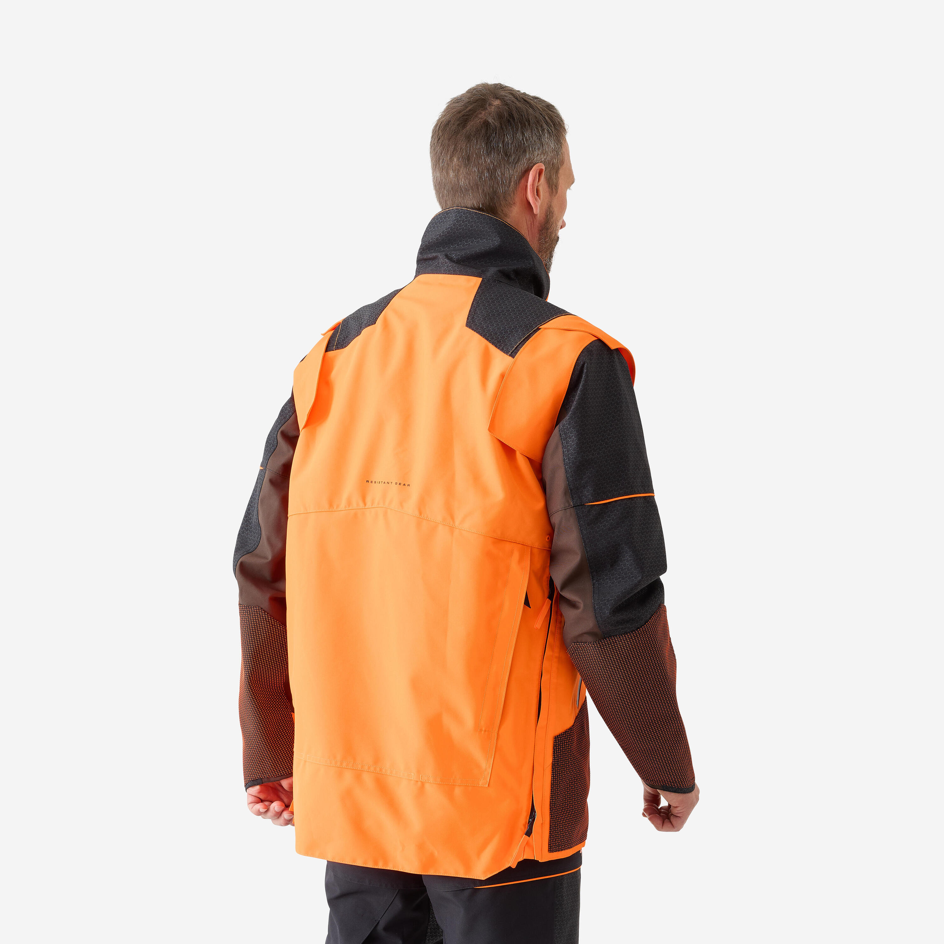 Veste chasse ultra-résistante imperméable modulable Supertrack 1200 homme fluo 2/26