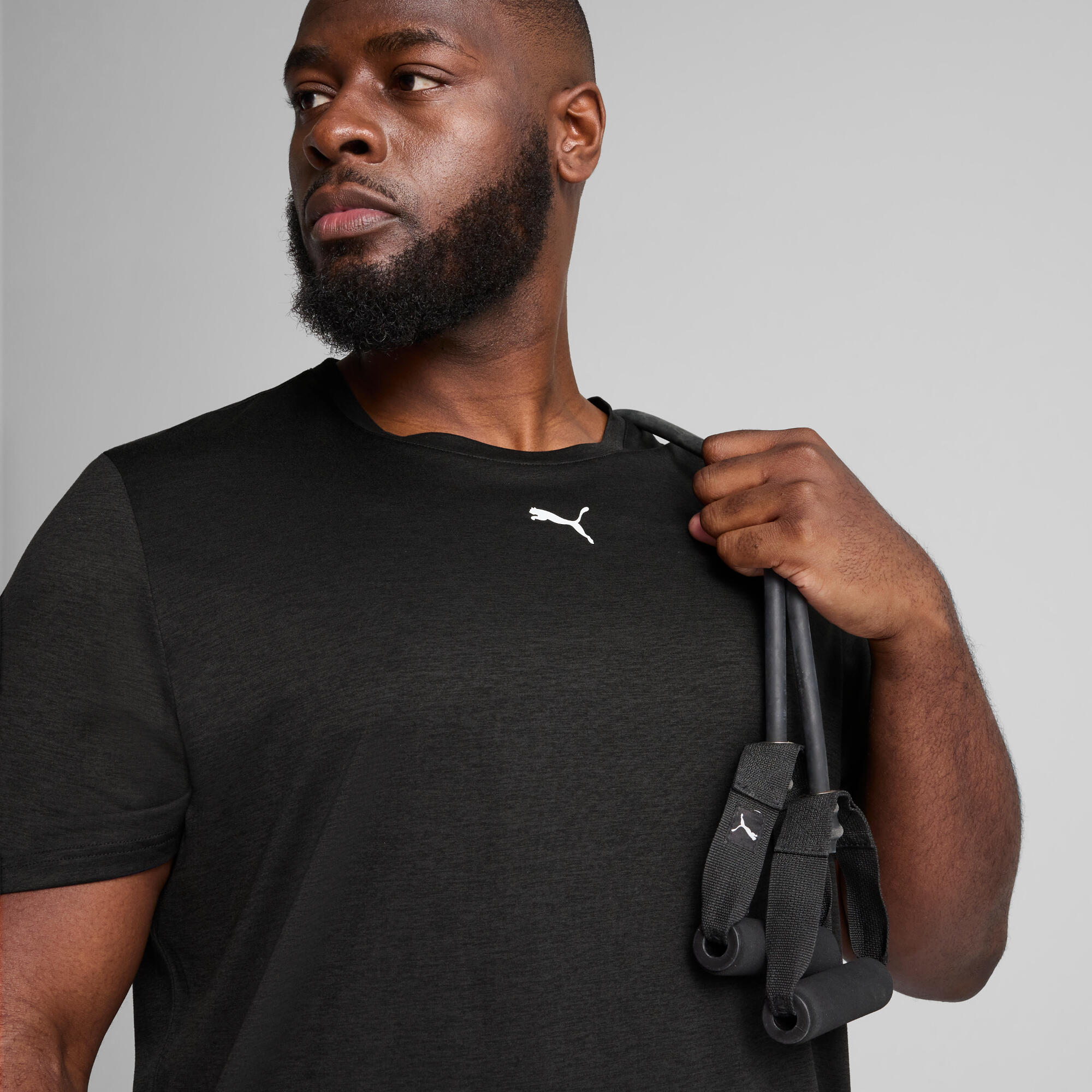 Puma Men's Train All Day Essentials Cat Tee - Black Heather