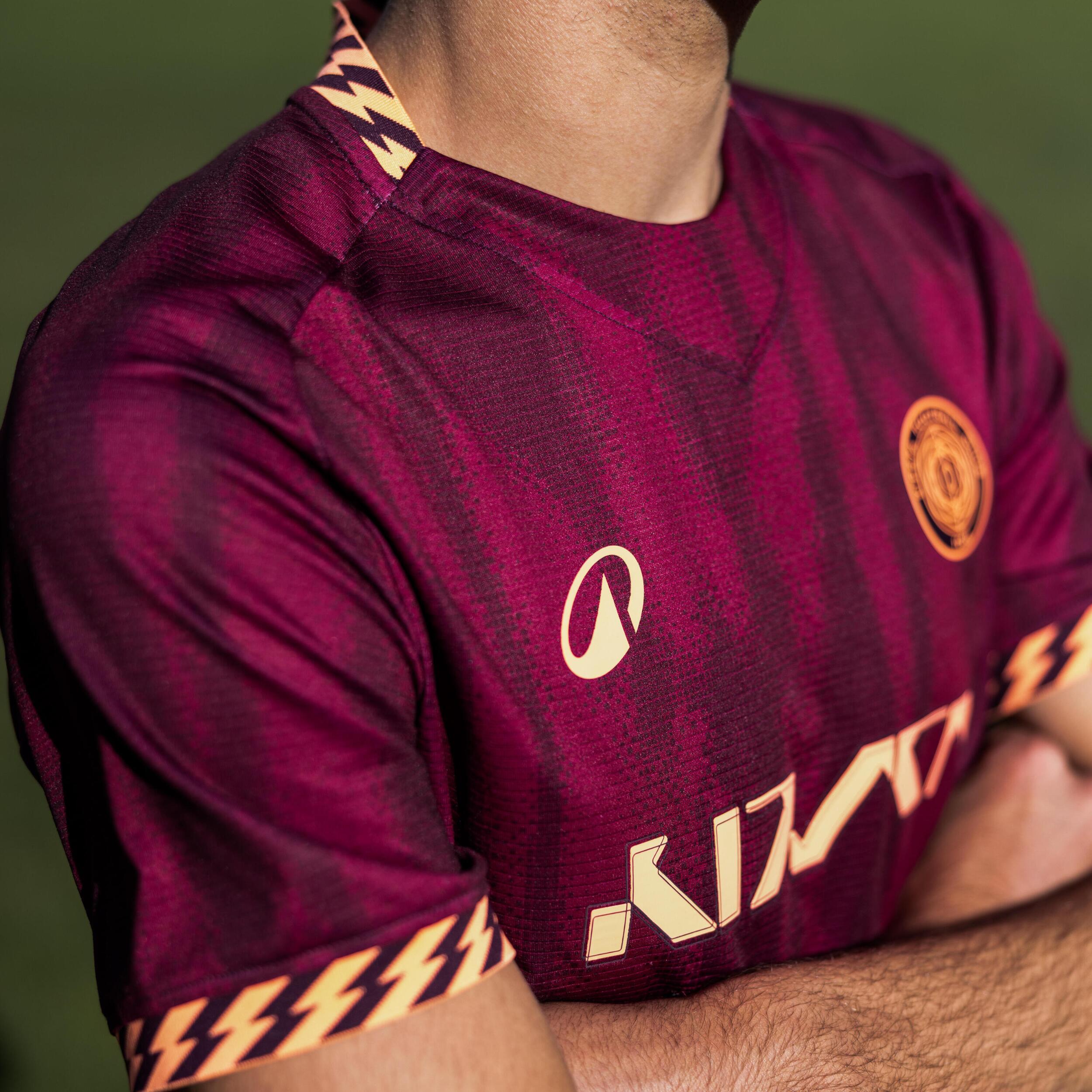 BOZEVON Voetbalshirt voor kinderen, ouder-kind-uitrusting voor mannen, sporttrainingsshirt, shirt en broek, rood, M