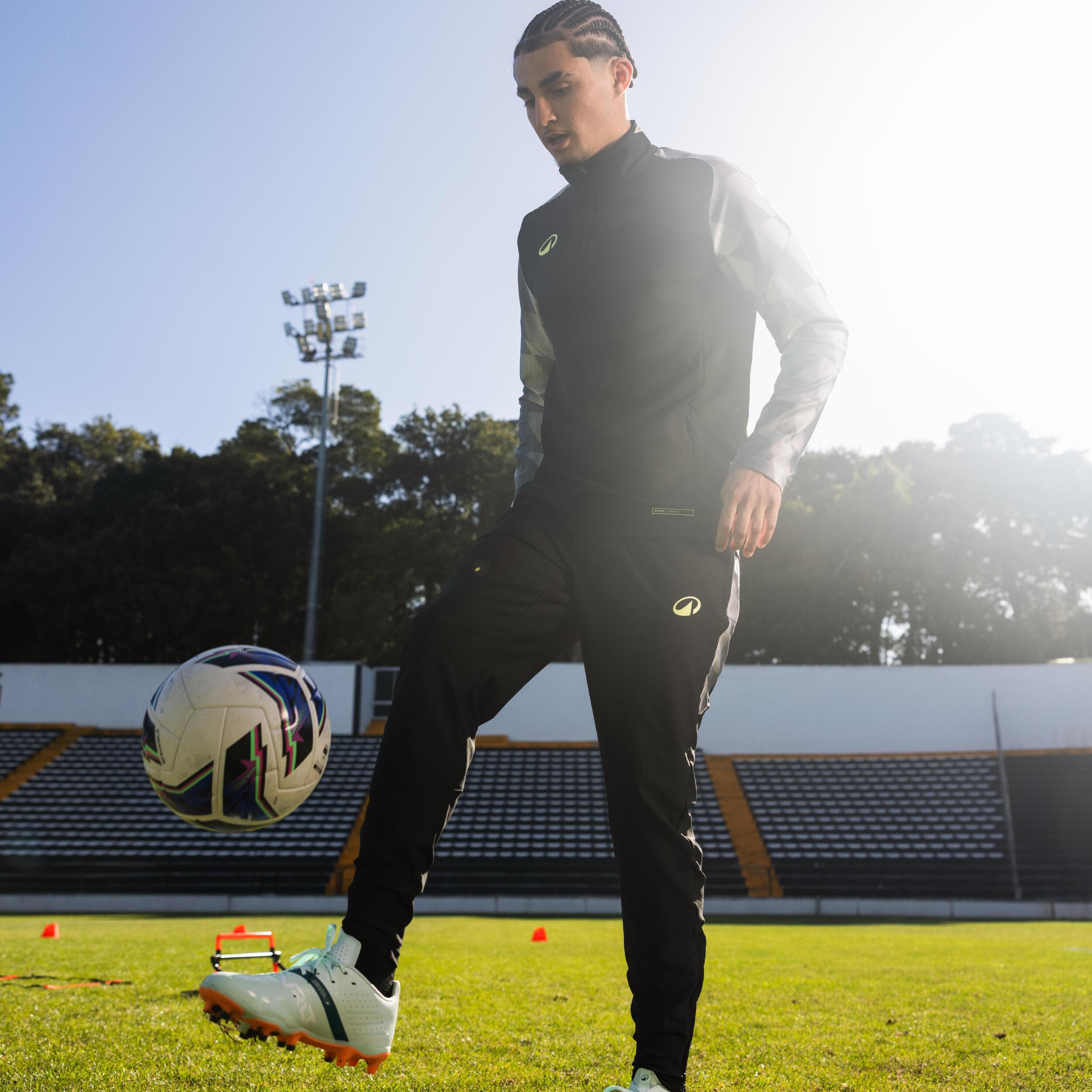 Sudadera de futbol con medio cierre negro y gris para adulto Viralto Dop 15/16
