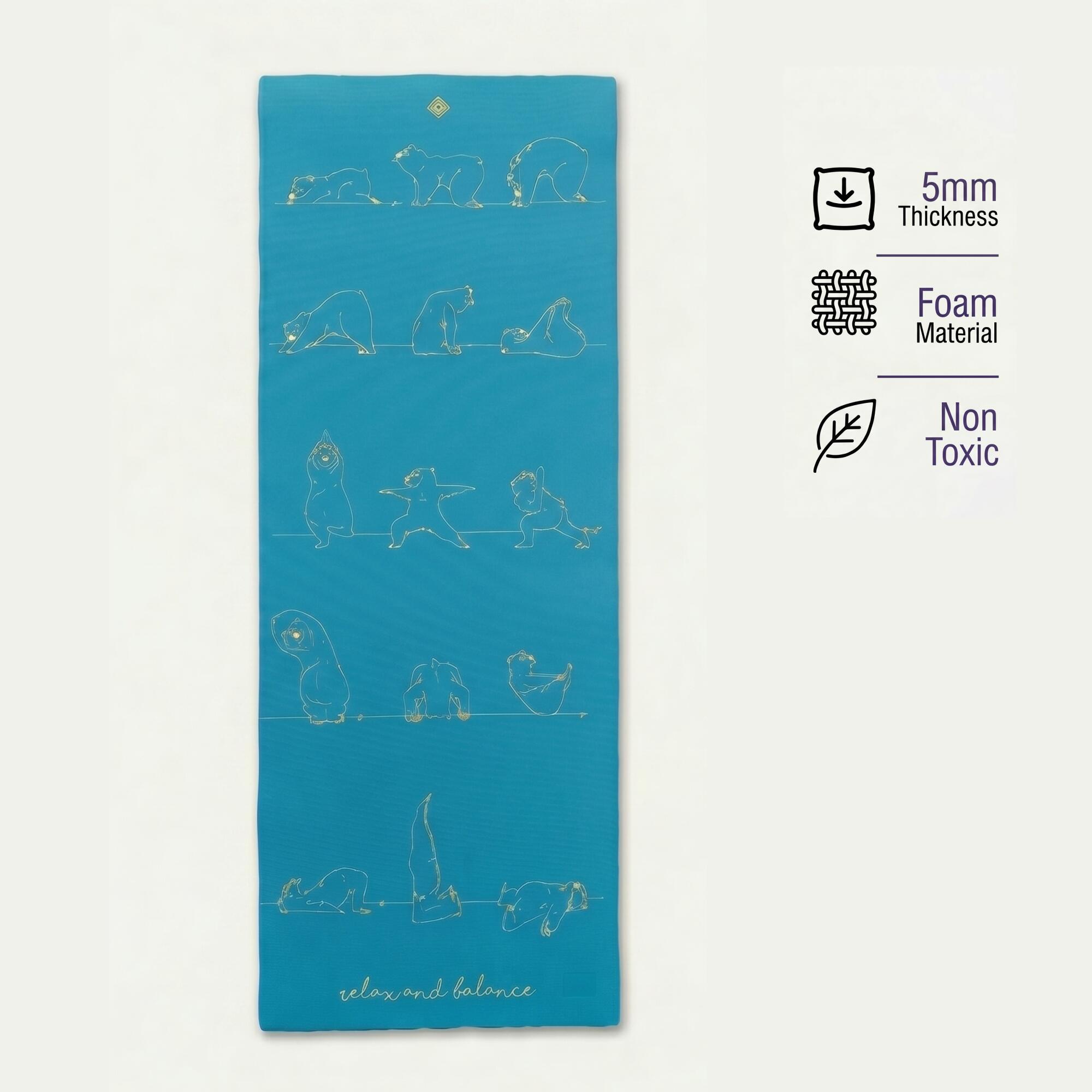 Yoga Mat 8mm Thick, Anti-Slip Foam, 200 x 75 cm with Carry Strap