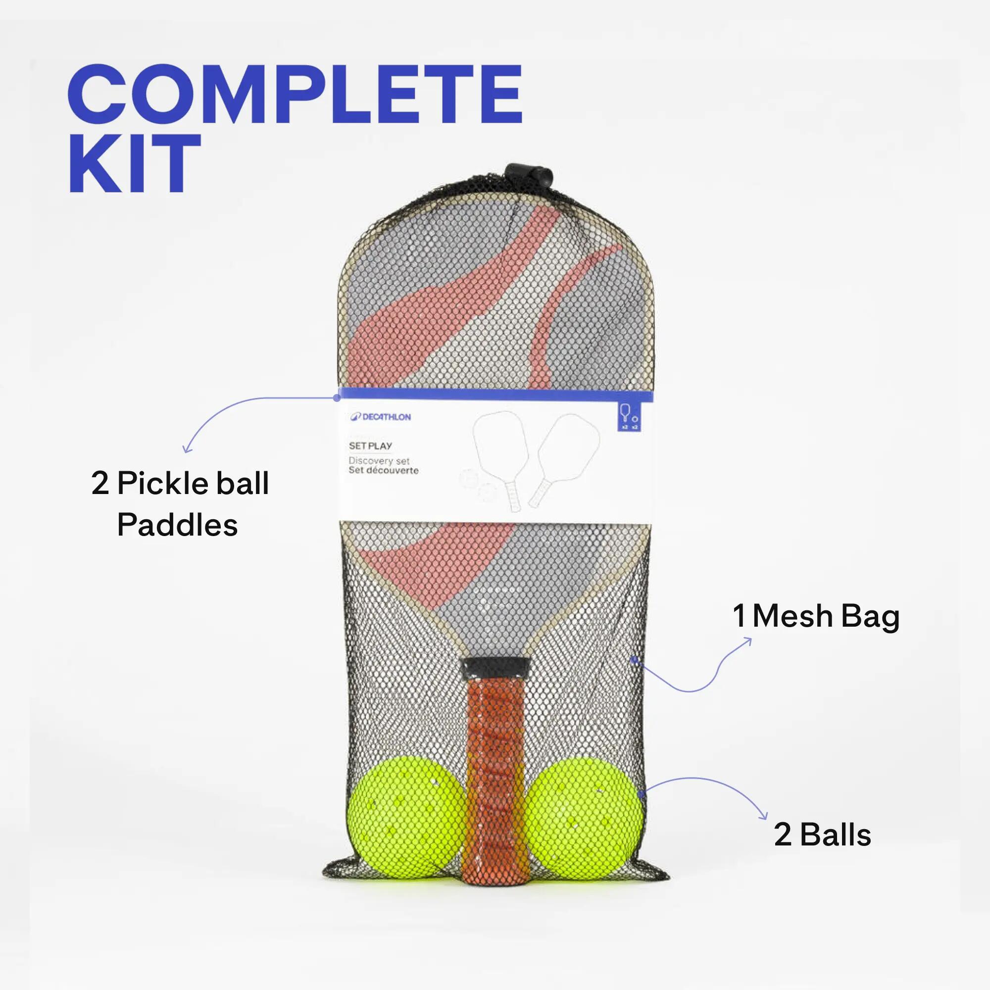 Pickleball Set Play - 2 Rackets, 2 Balls & Carry Bag -  2
