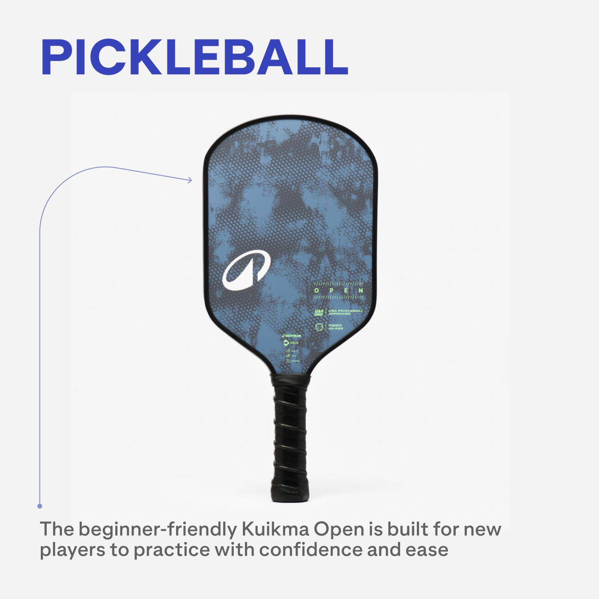 Pickleball Racket Open - Black -  3