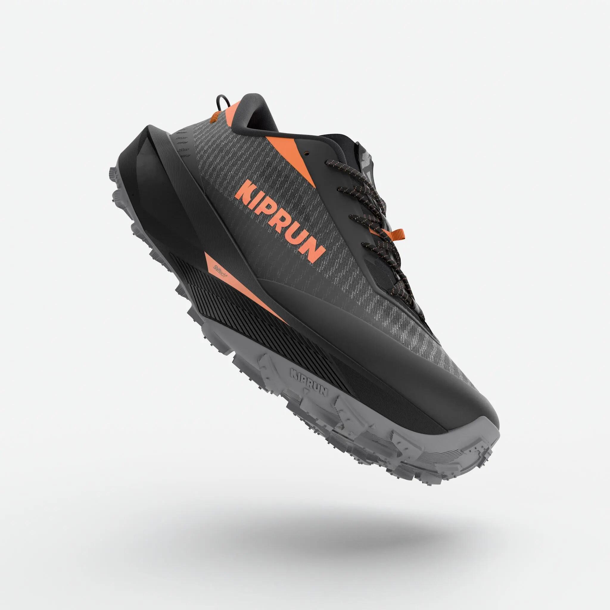 Sabatilles trail running home Kiprun Kipclimb negre taronja 4/8