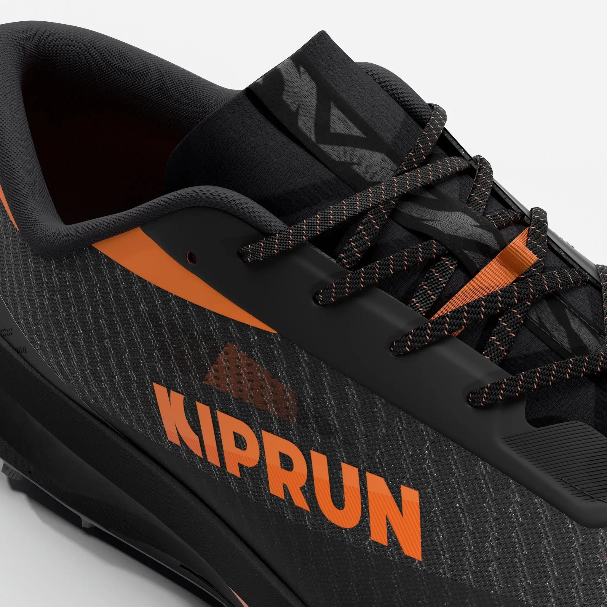 Sabatilles trail running home Kiprun Kipclimb negre taronja 7/8