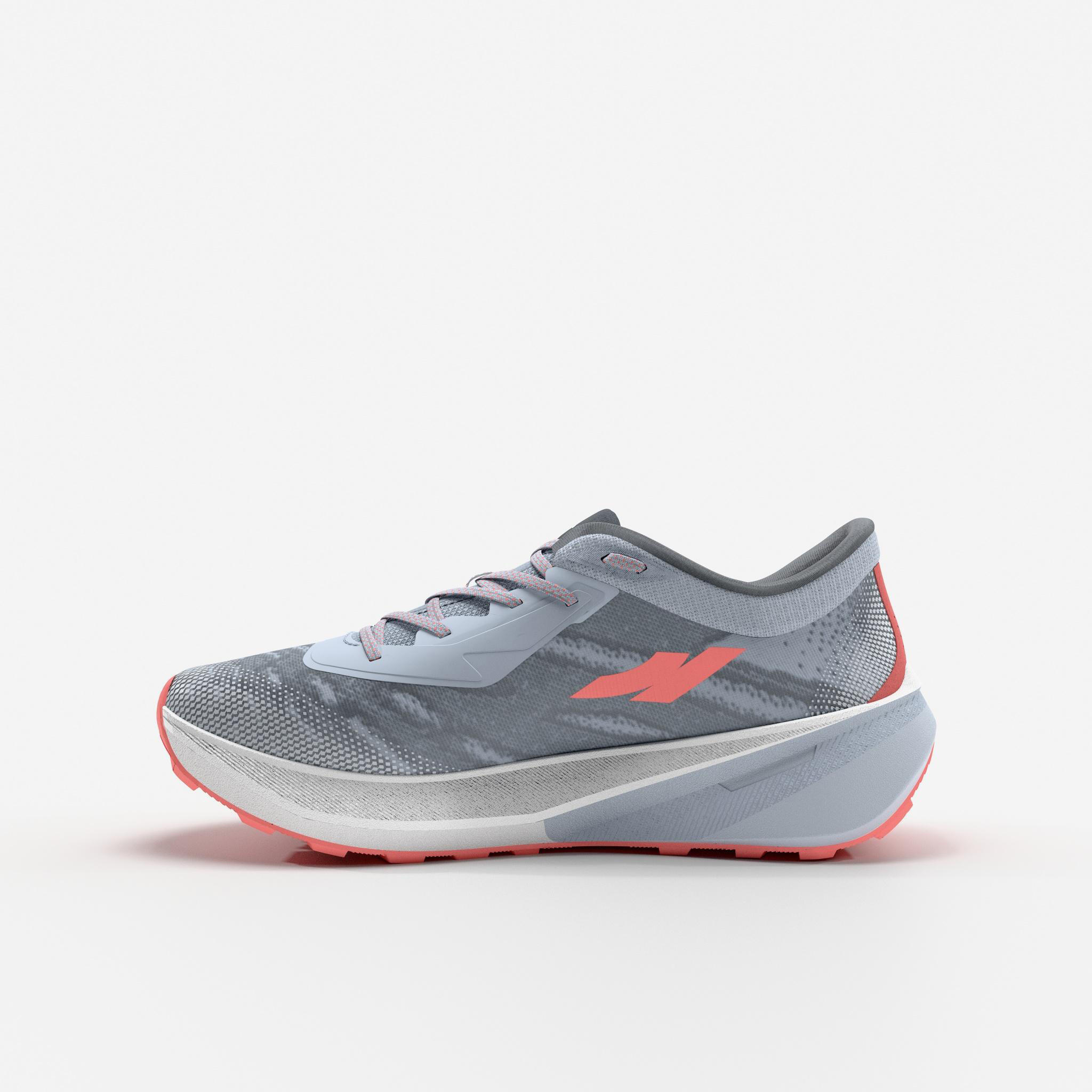 Sapatilhas de Corrida estrada e trail Mulher, Kiprun Kipcore Gravel Cinza/Branco 4/7