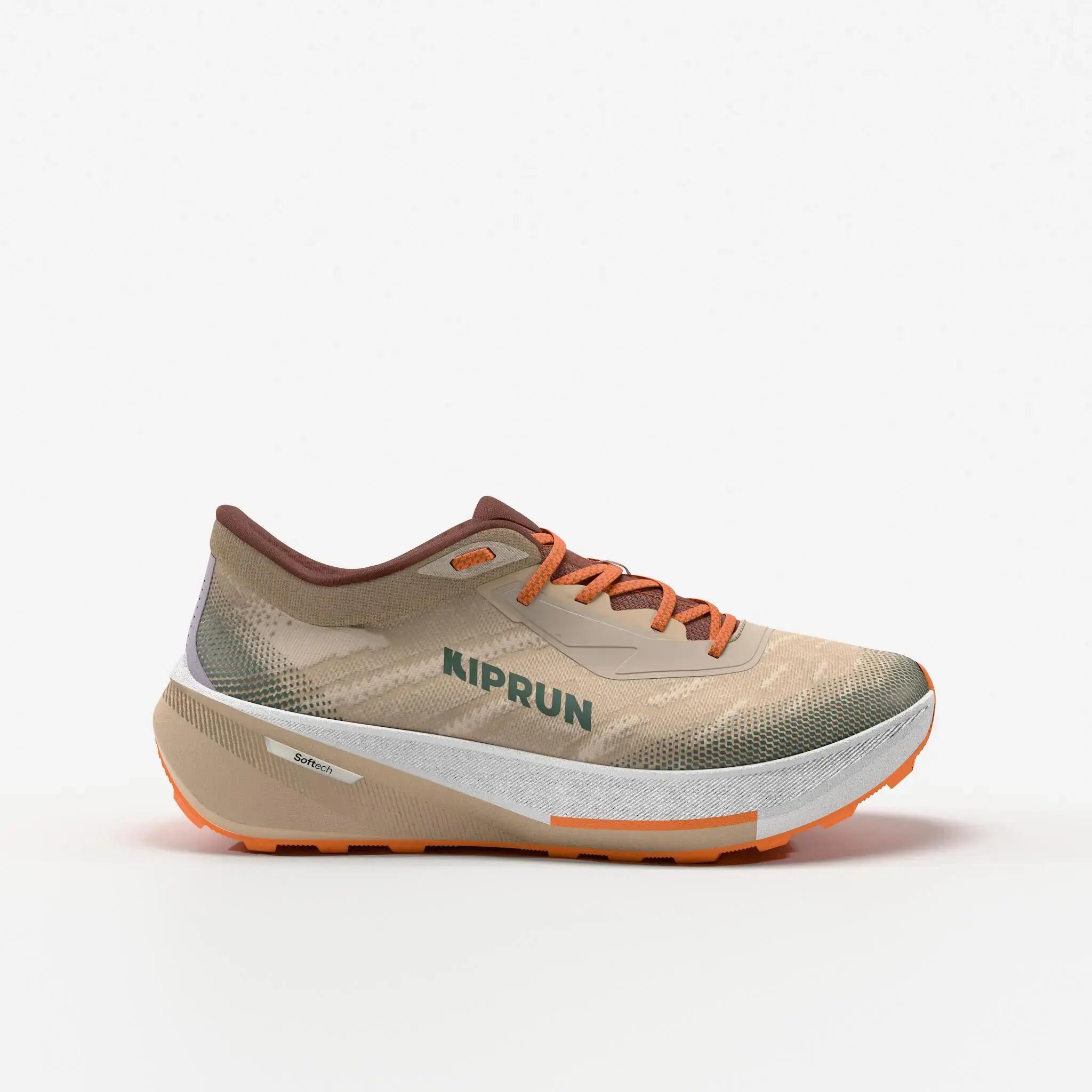 Kiprun Kipcore Gravel Men's road and trail running shoes - beige/orange -  1