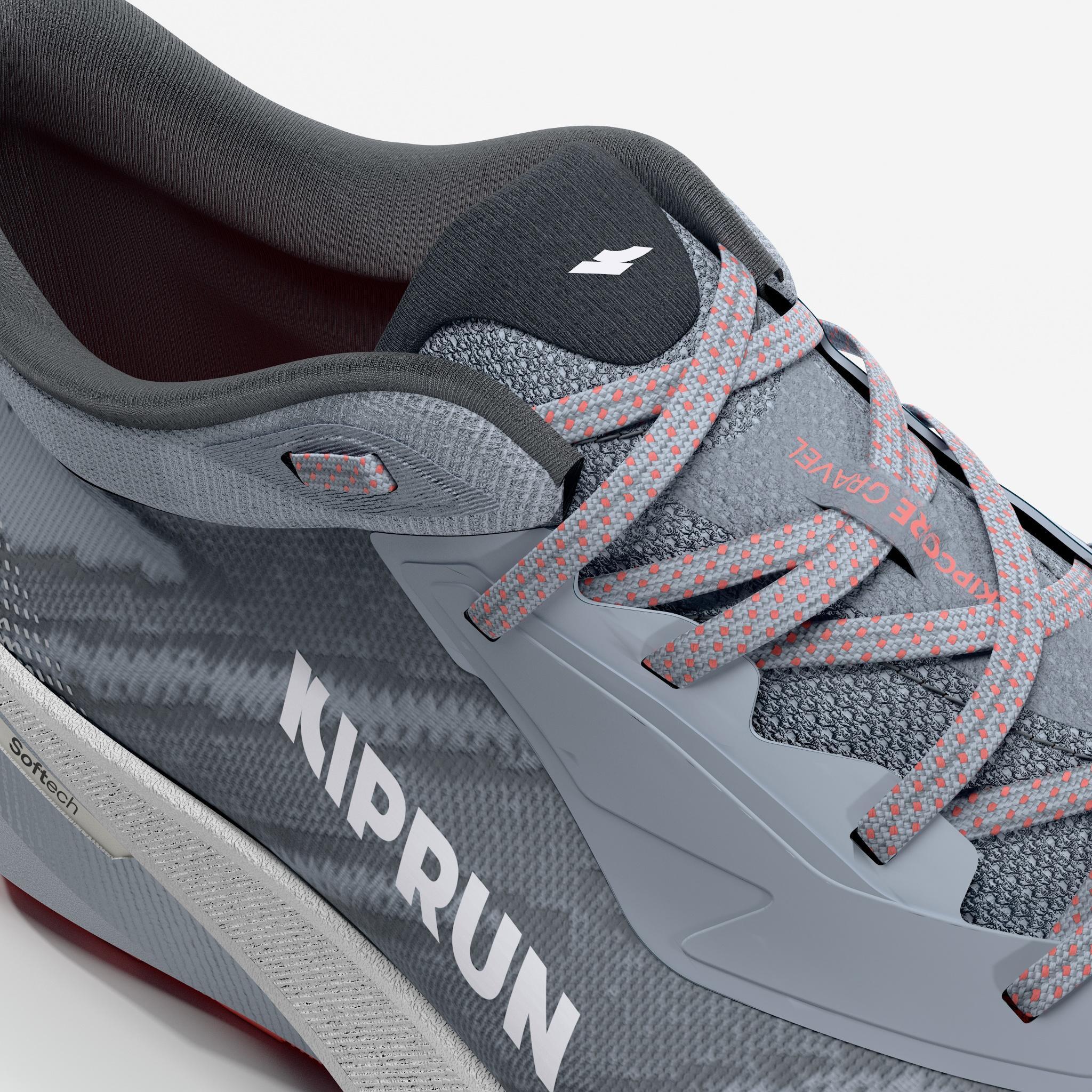 Sapatilhas de Corrida estrada e trail Mulher, Kiprun Kipcore Gravel Cinza/Branco 7/7