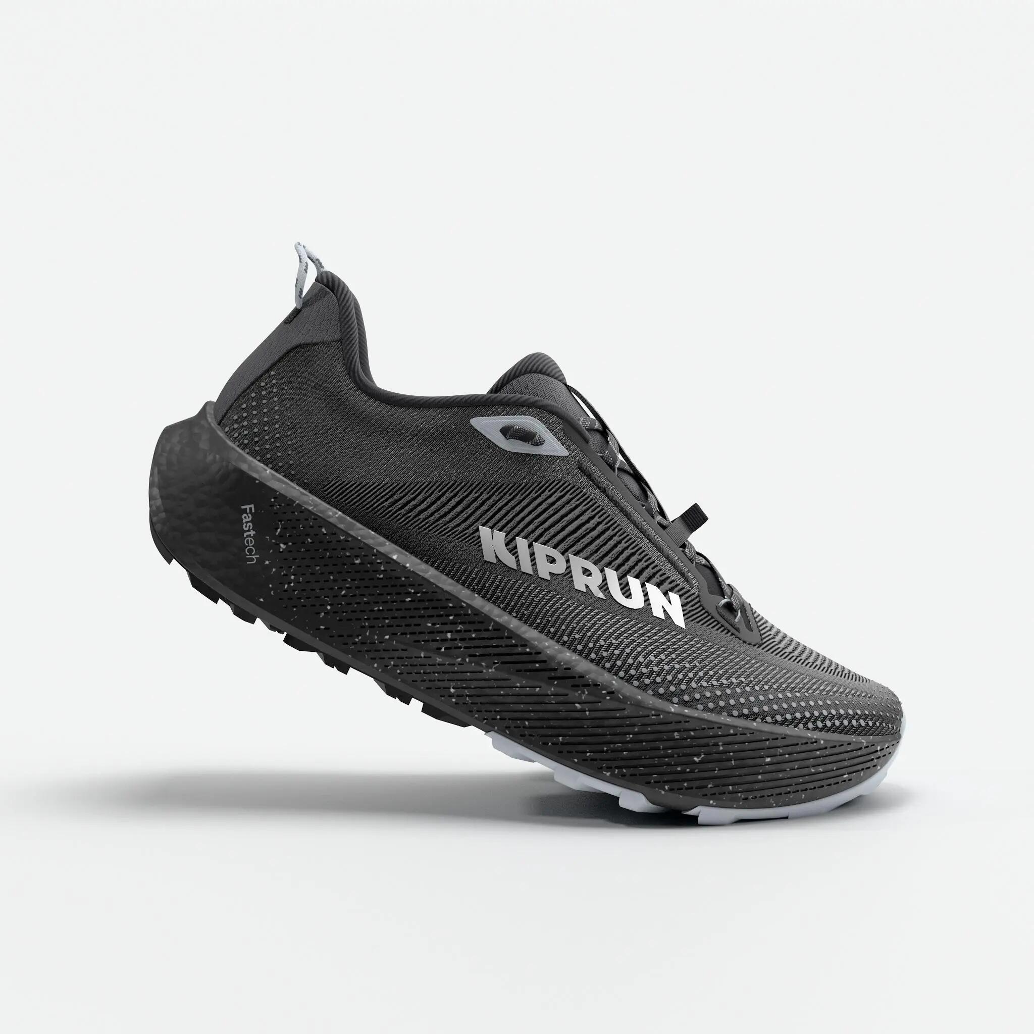 Încălț. de alergare pe șosea, traseu montan, Kiprun Kipride gravel negru-gri, D 13/27