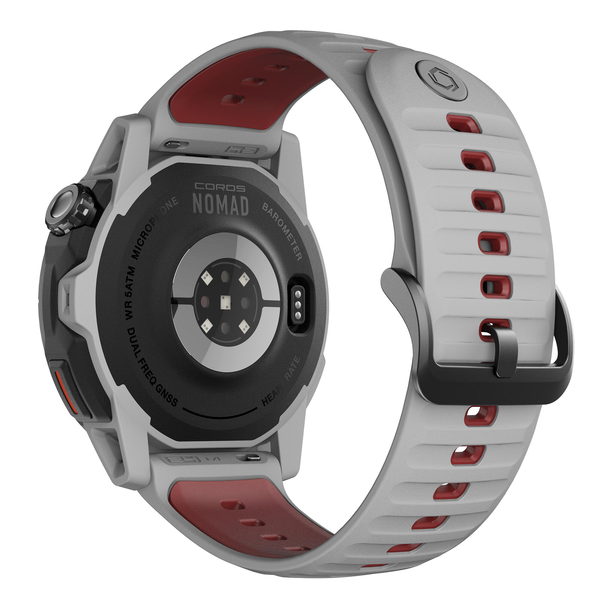 Reloj GPS NOMAD para actividades outdoor y pesca, plata/rojo 3/7